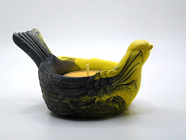 Yellow and Black Bird Tea Light Holder
