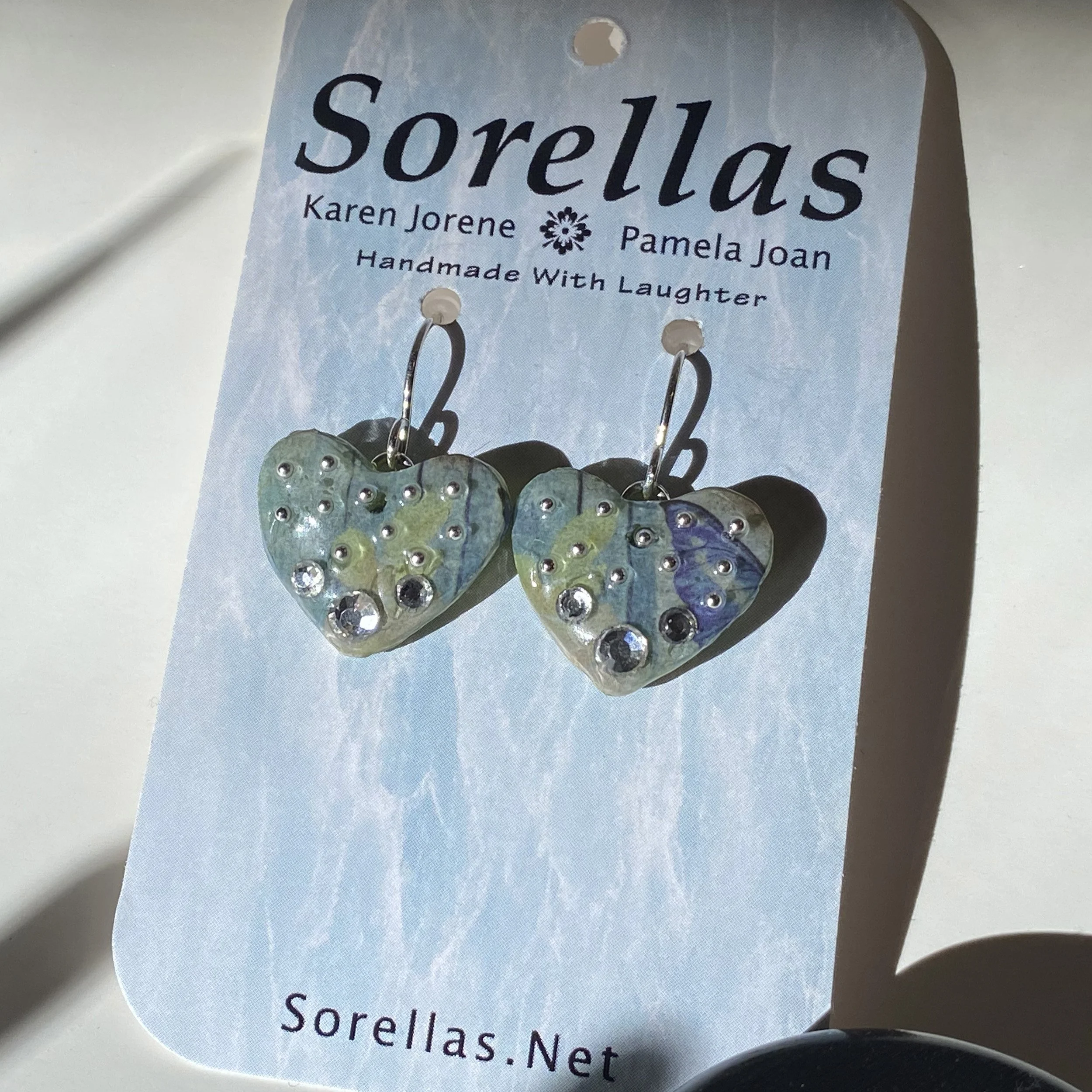 Silver Sprinkled Mermaid Heart Earrings – "Seafoam Wishes"
