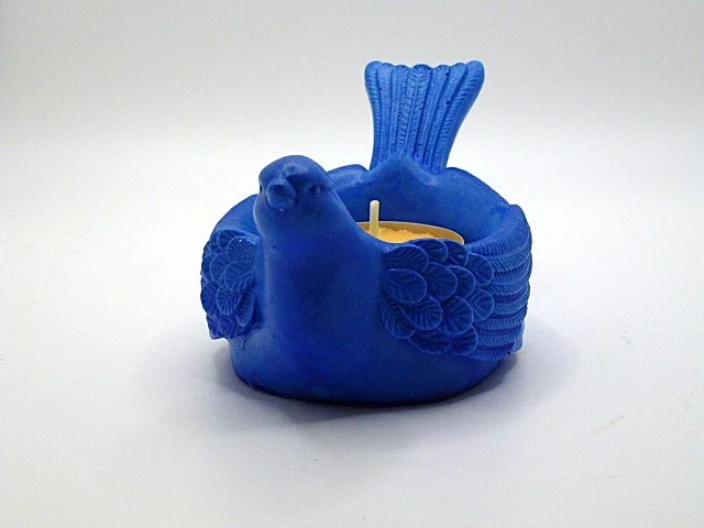Sapphire Blue Bird Tea Light Candle Holder