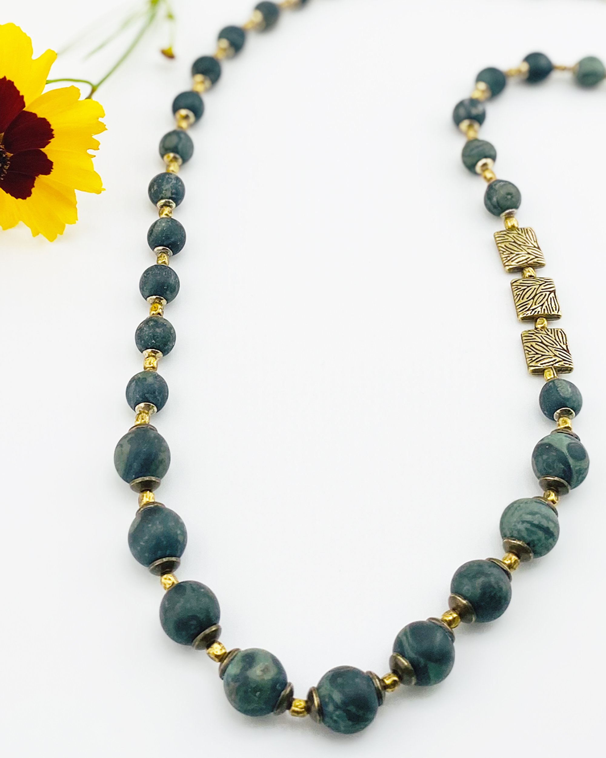 Mossy Kambaba Jasper Artisan Necklace