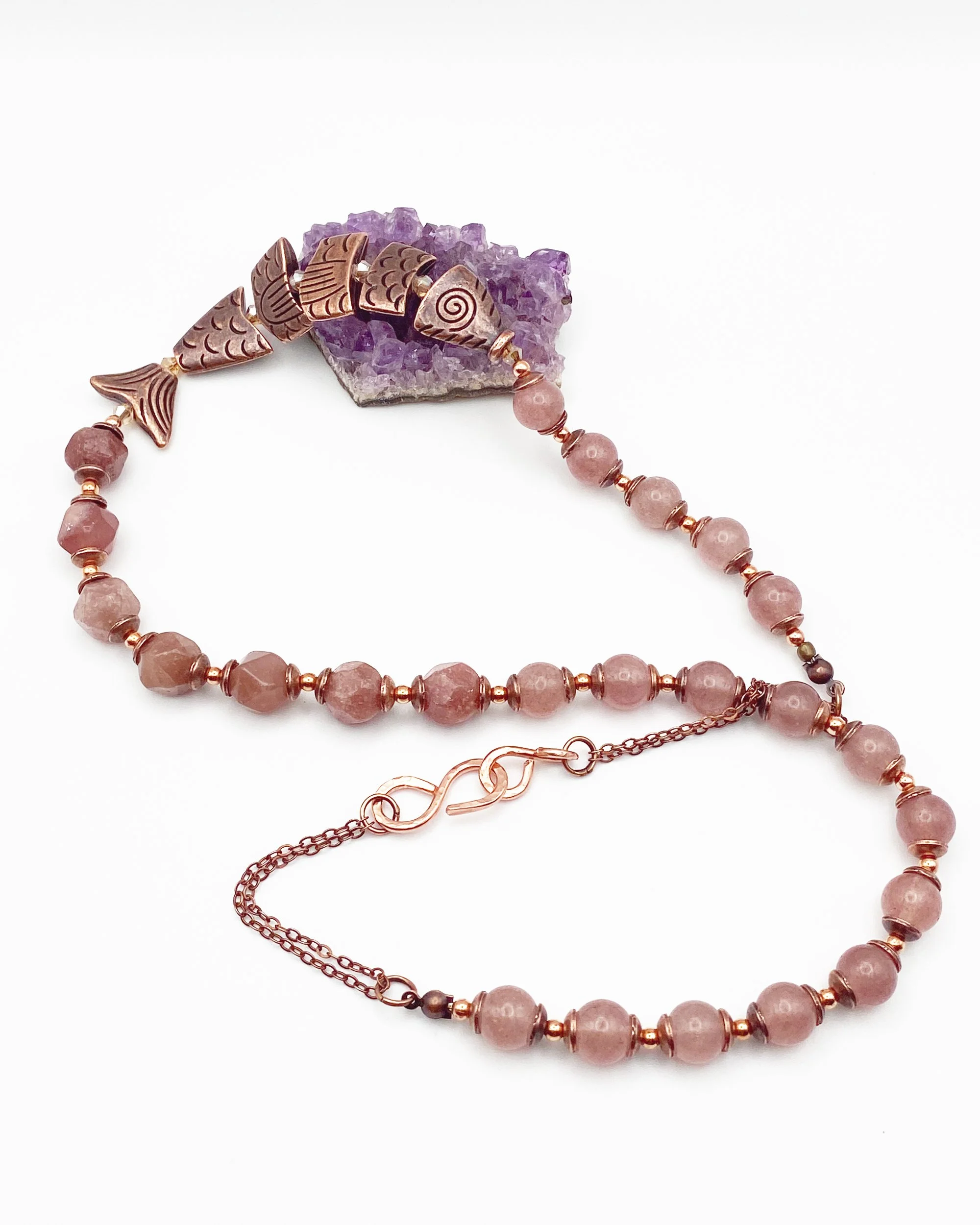 Strawberry Sea Salmon Necklace