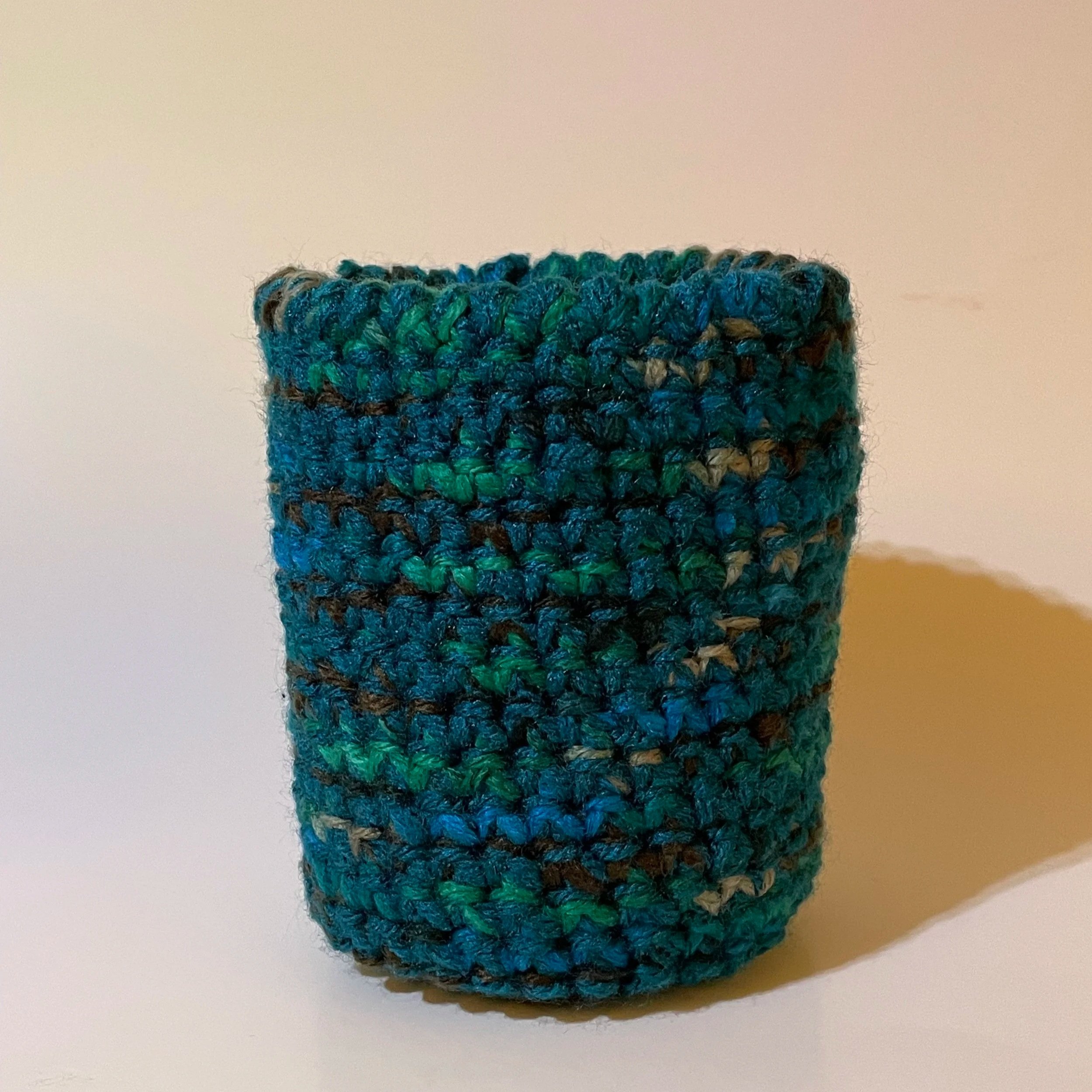 Hand-Crocheted Multicolor Crocheted Basket