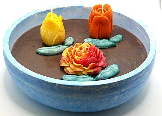 Floral Artisanal Candle Bowl