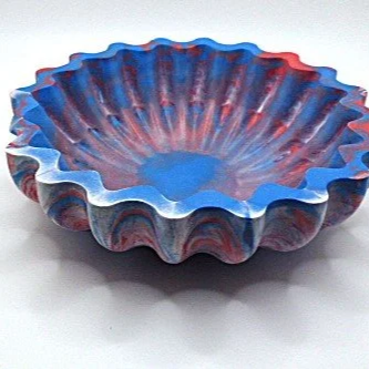 6" Diameter Eco Resin Marbled Catch-All Tray