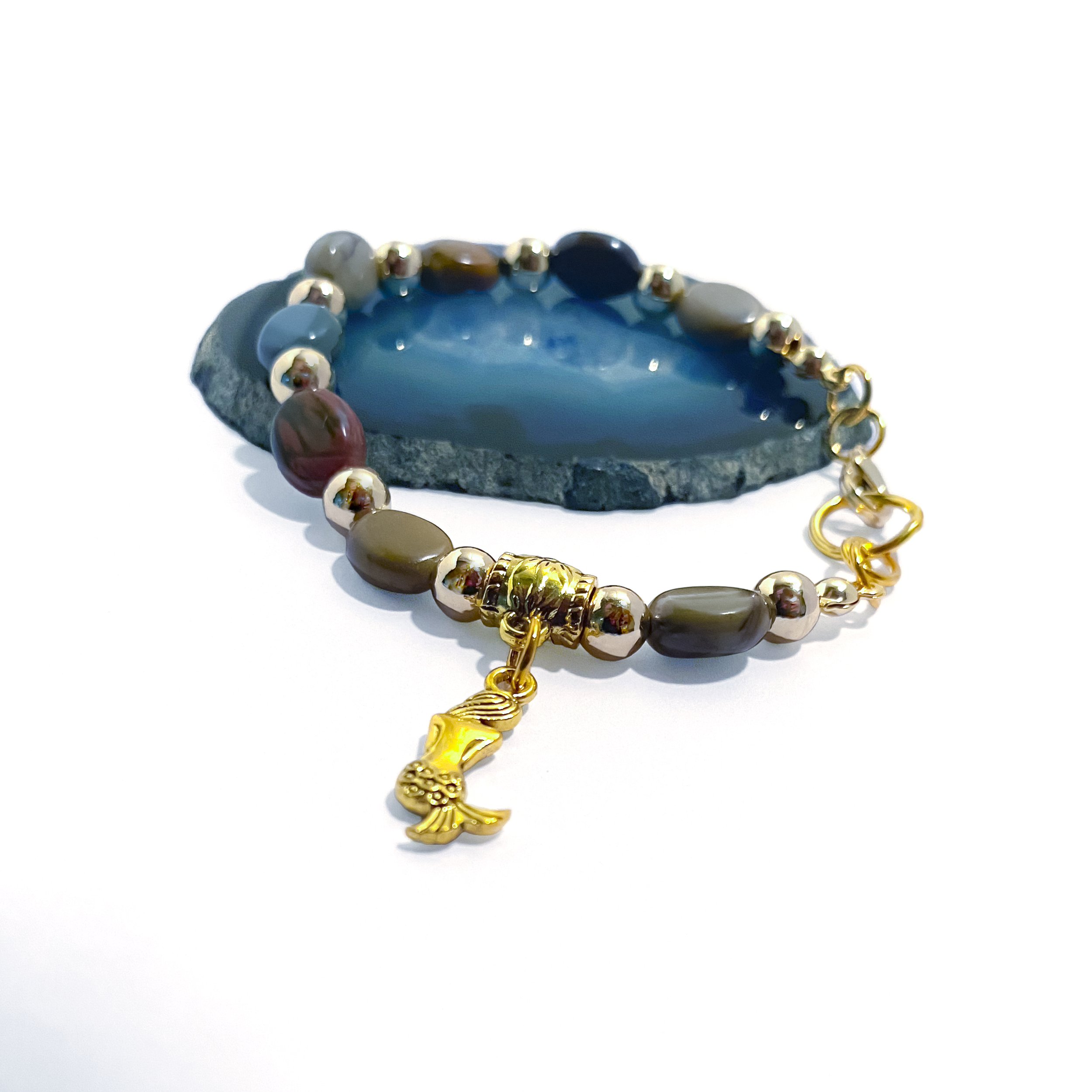 Cherry Creek Jasper Mermaid Charm Bracelet