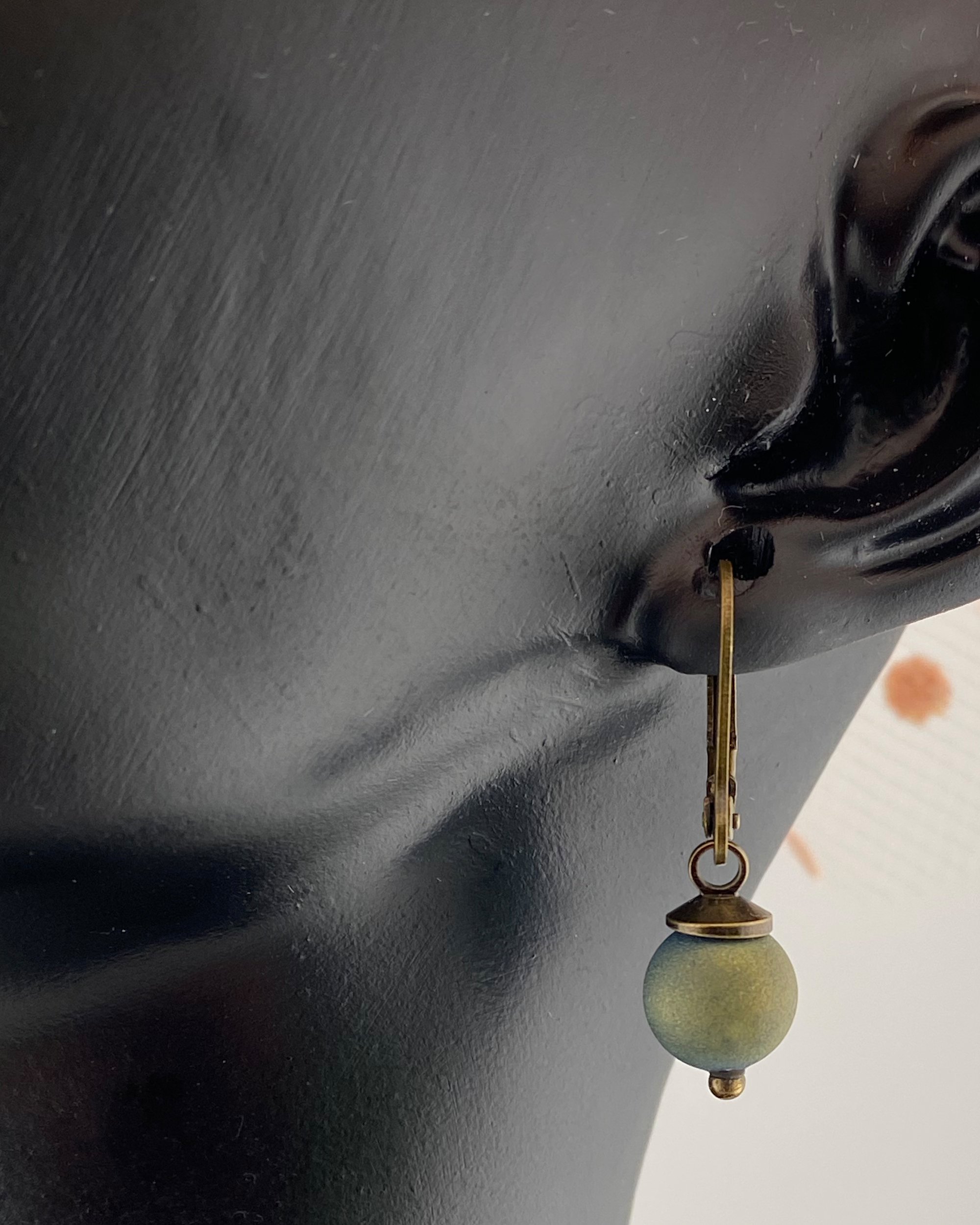 Druzy Agate & Brass Elegance Earrings