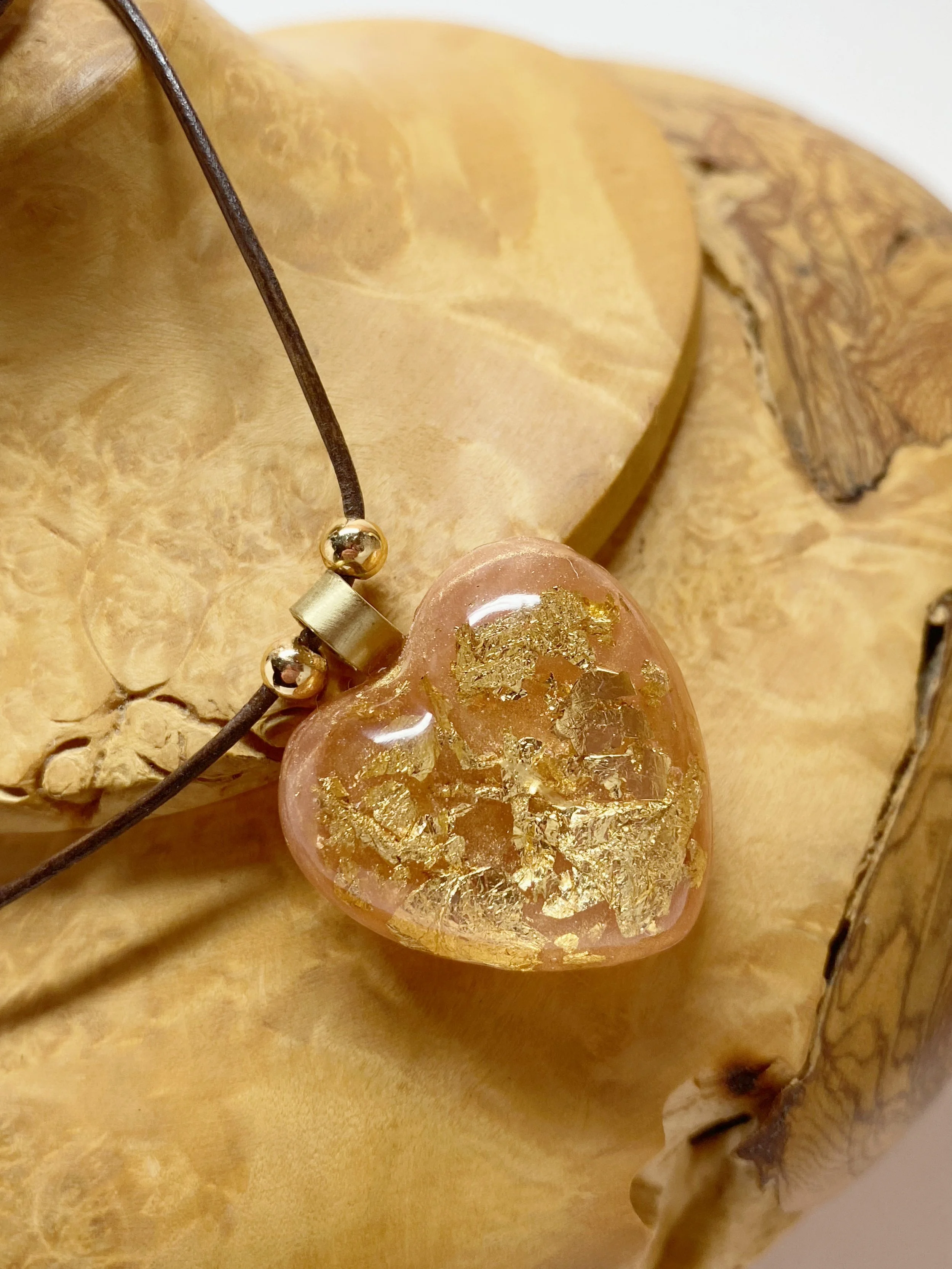 Golden Heart Ember Pendant