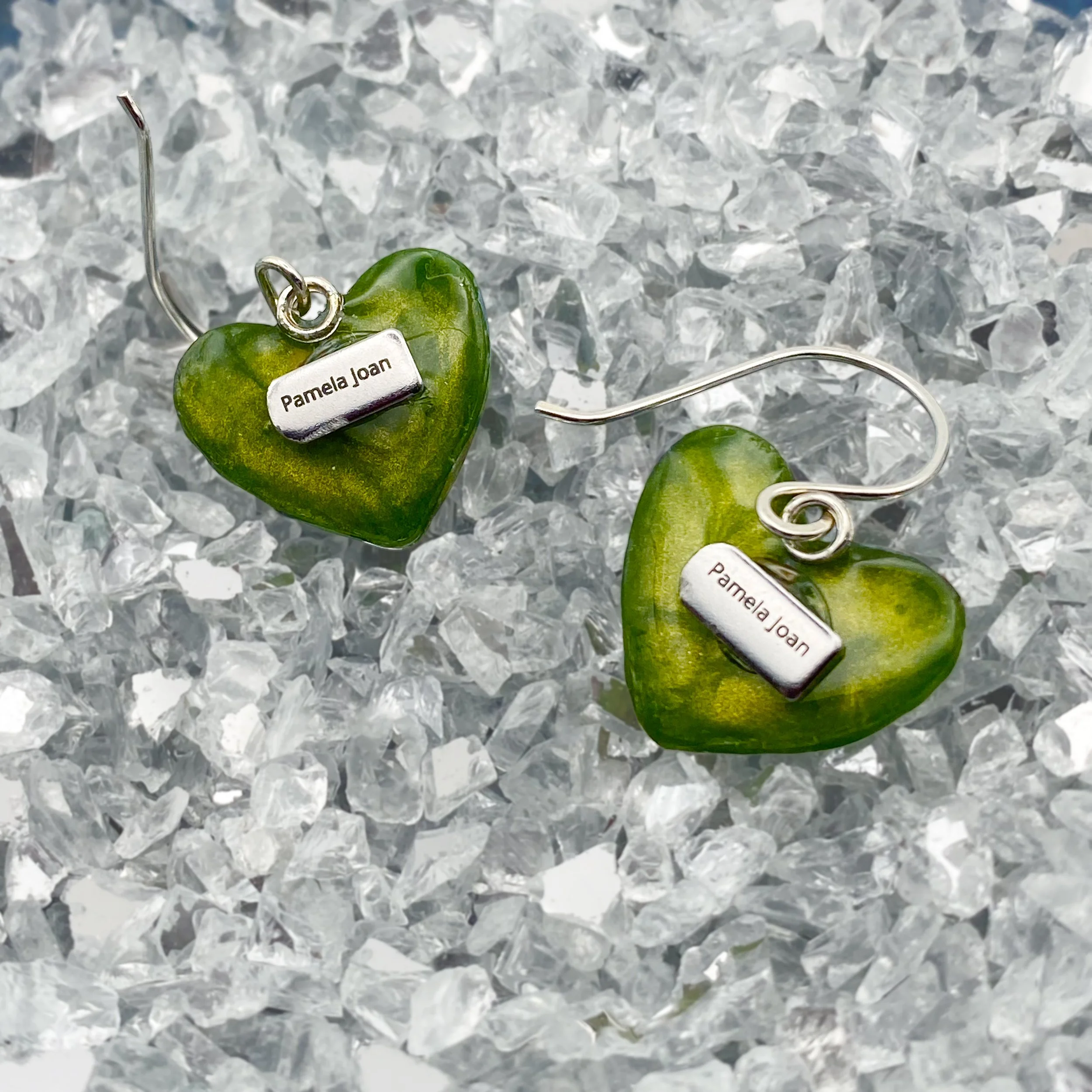 Silver Sprinkled Mermaid Heart Earrings3 copy.jpg