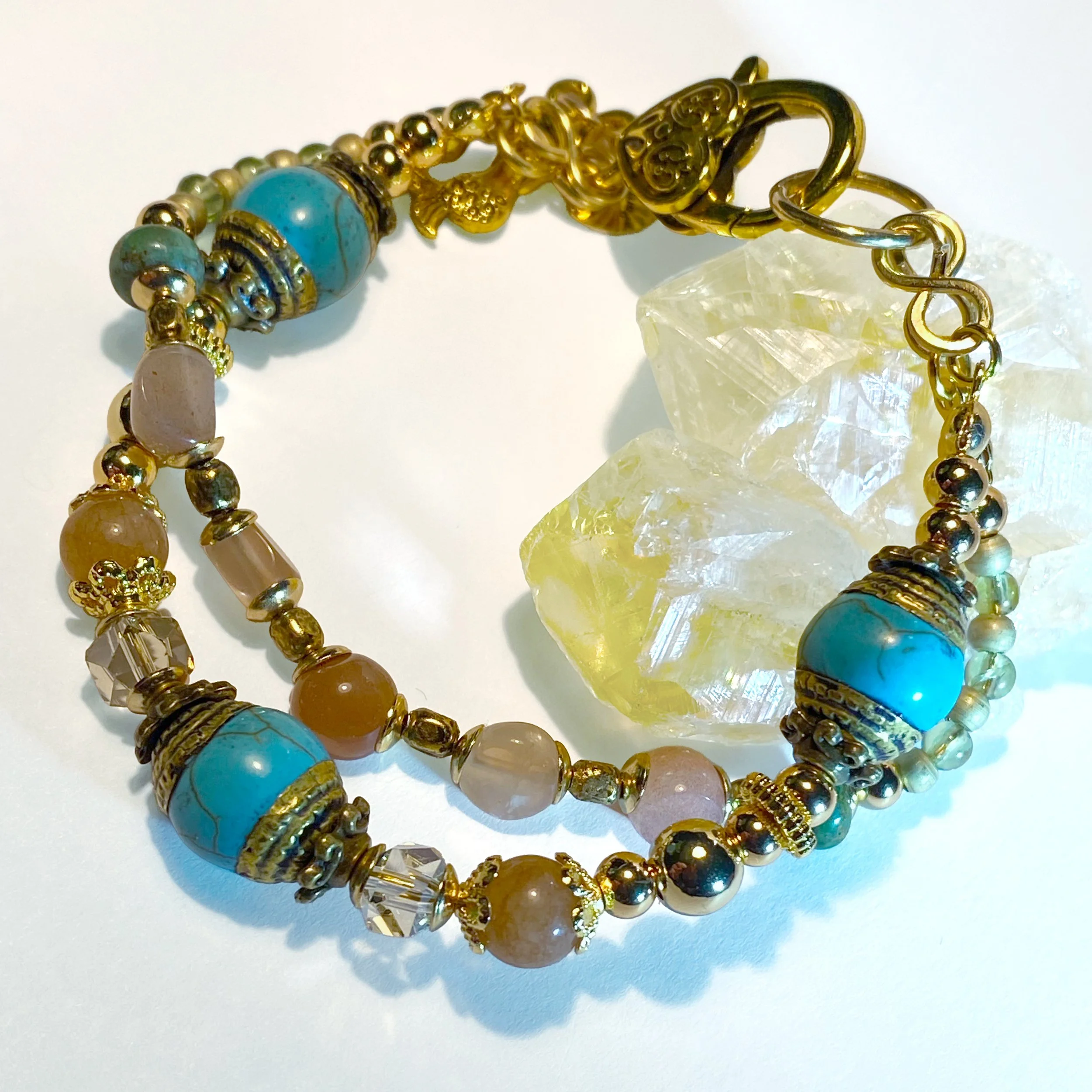 Ocean Dawn Double-Strand Bracelet – "Golden Mornings"