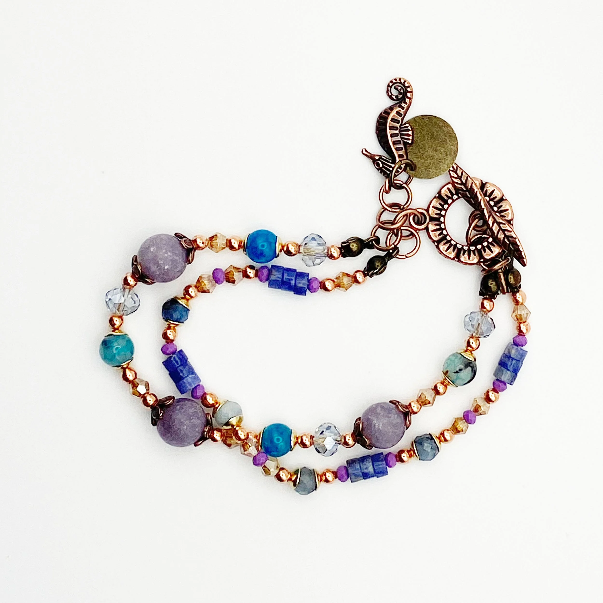 Lepidolite Twilight Double-Strand Bracelet – "Purple Haze Enchantment"