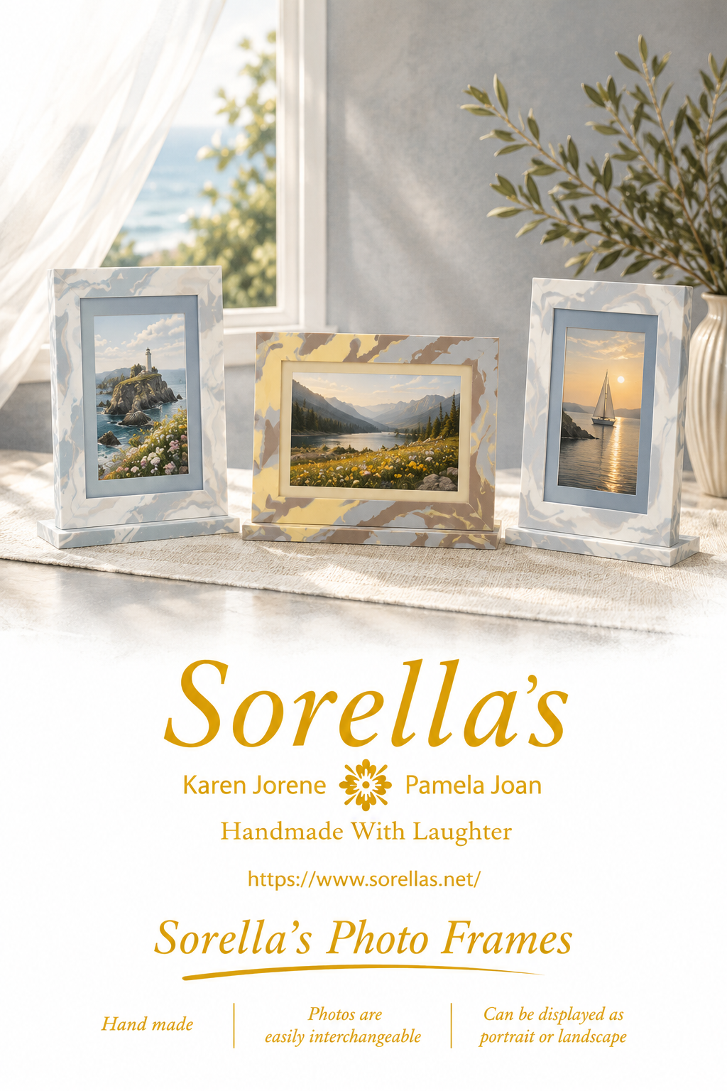Handcrafted Eco-Resin Photo Frame with Stand