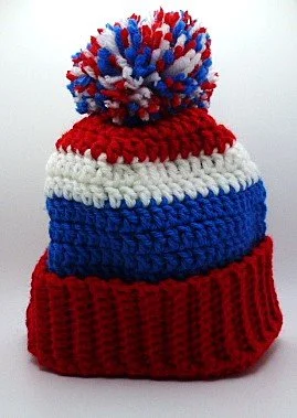Handcrocheted Beanie with Pom-Pom