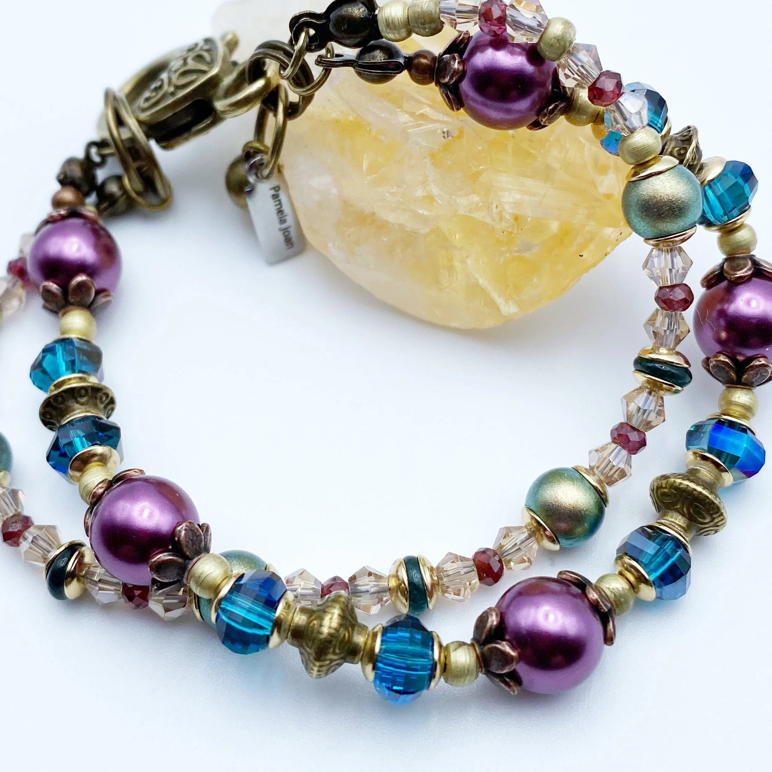 Mulberry Twilight Double-Strand Bracelet – "Enchanted Vineyard Glow"