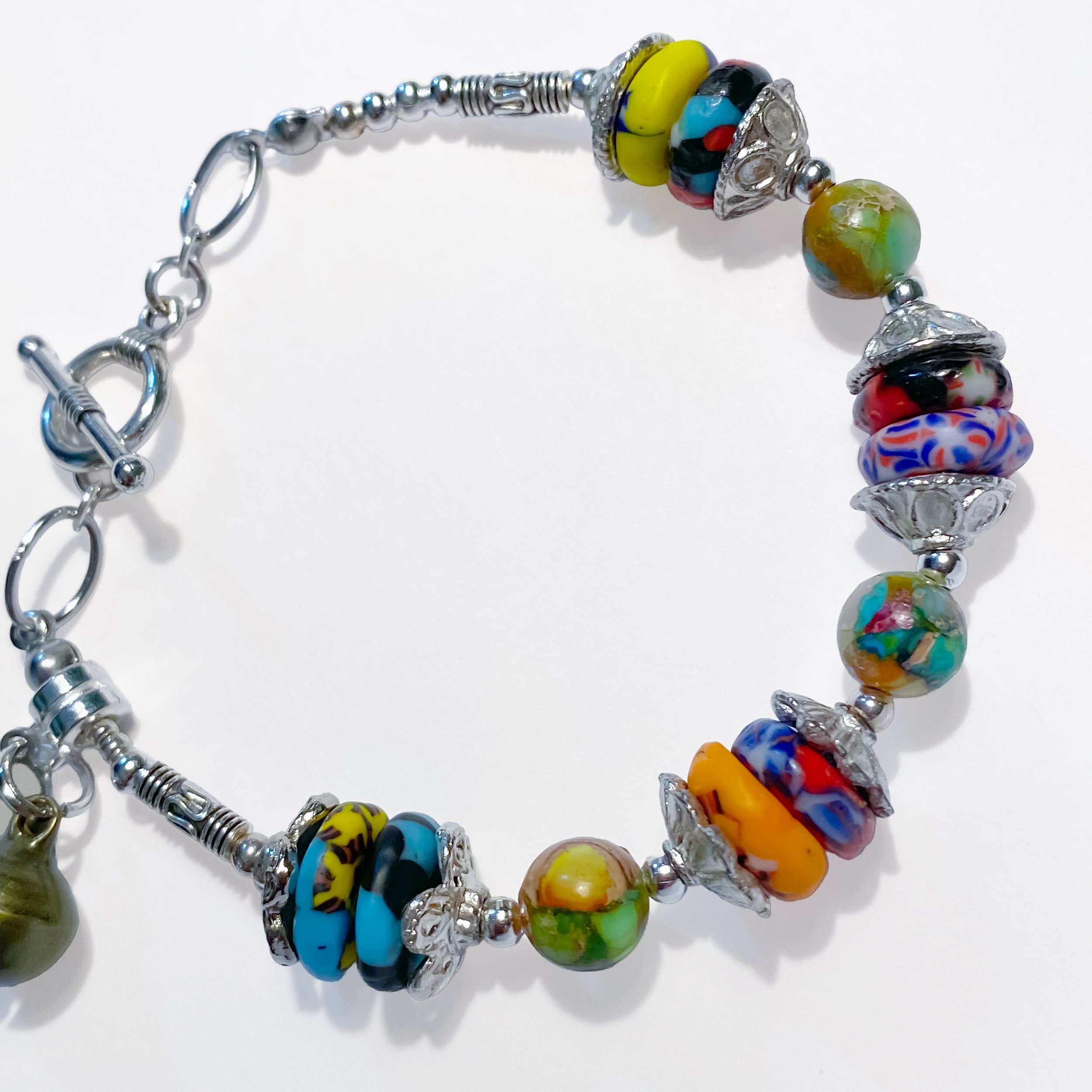 Fiesta Imperial Jasper & Fused Glass Bracelet – "Carnaval Sunrise"