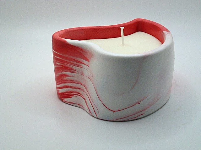 Marbled Heart Candle - Cherry Blossom