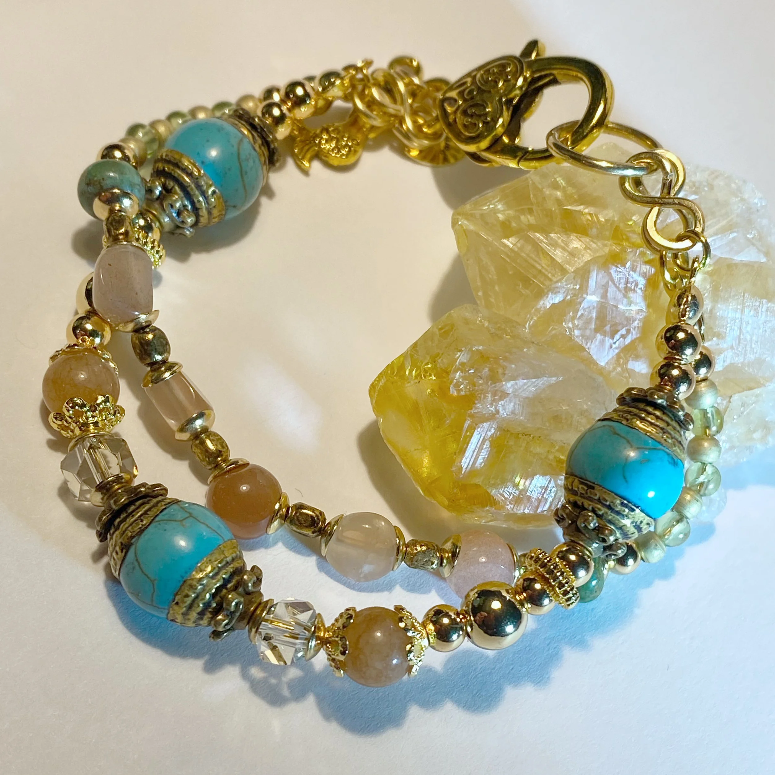 Ocean Dawn Double-Strand Bracelet – "Golden Mornings"