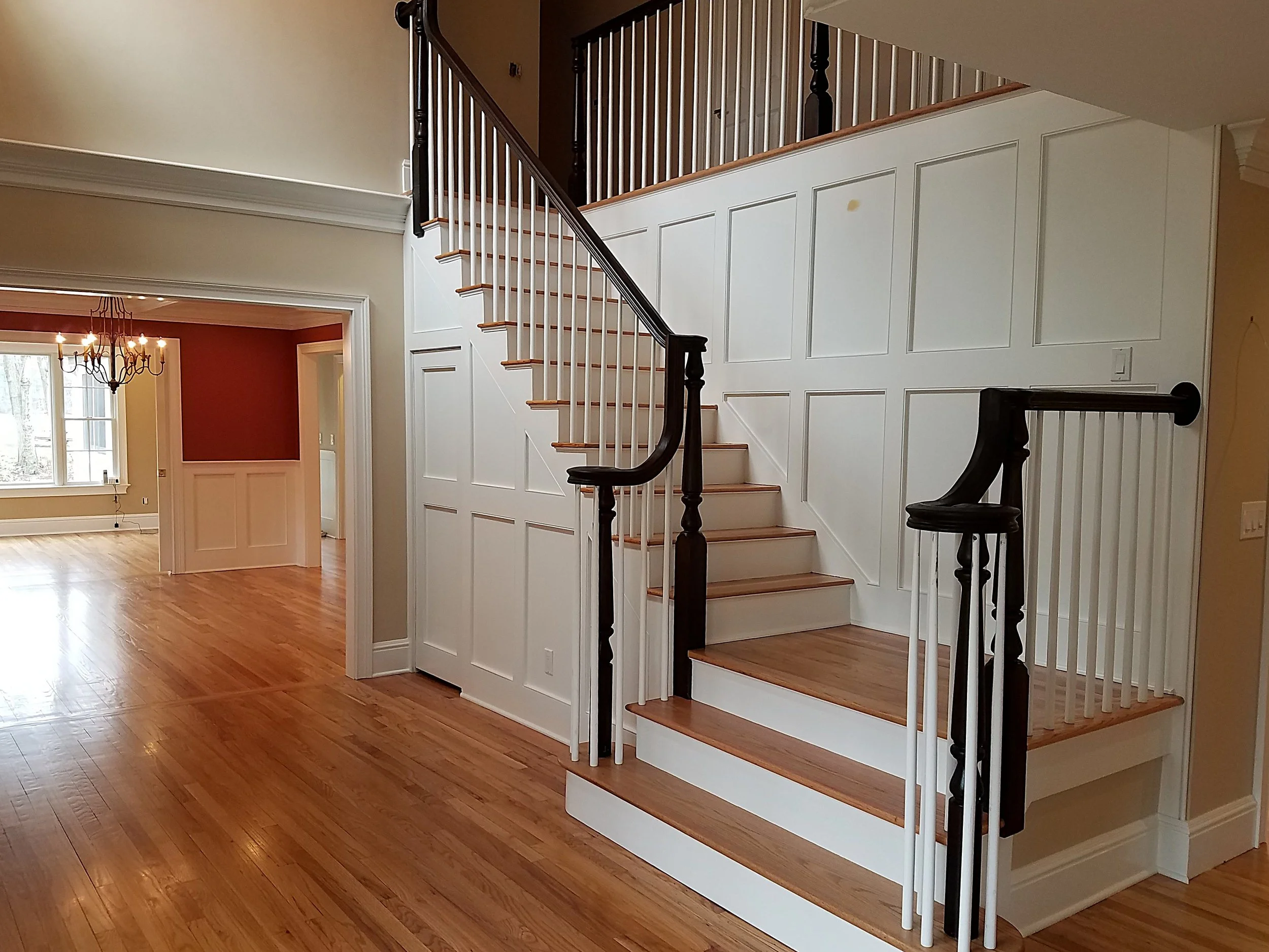 MAKEOVER STAIR WITH NEW RAILING & TRIM DETAIL