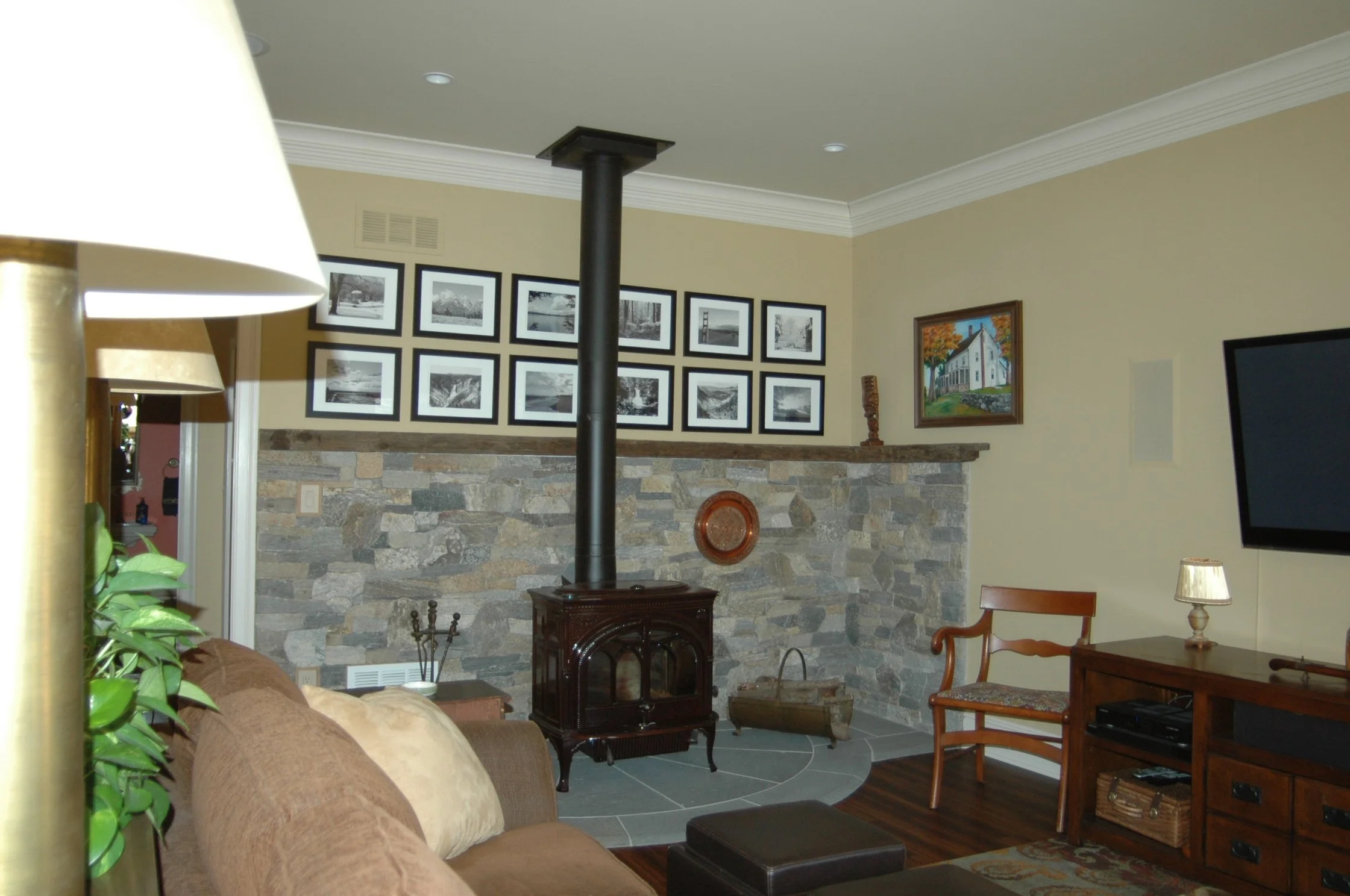 EASTON CUSTOM HOME FAMILY ROOM WOOD STOVE.JPG