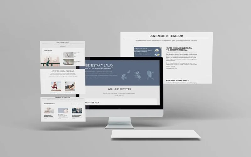 Ordenador mostrando un ejemplo de como queda la plataforma web personalizada