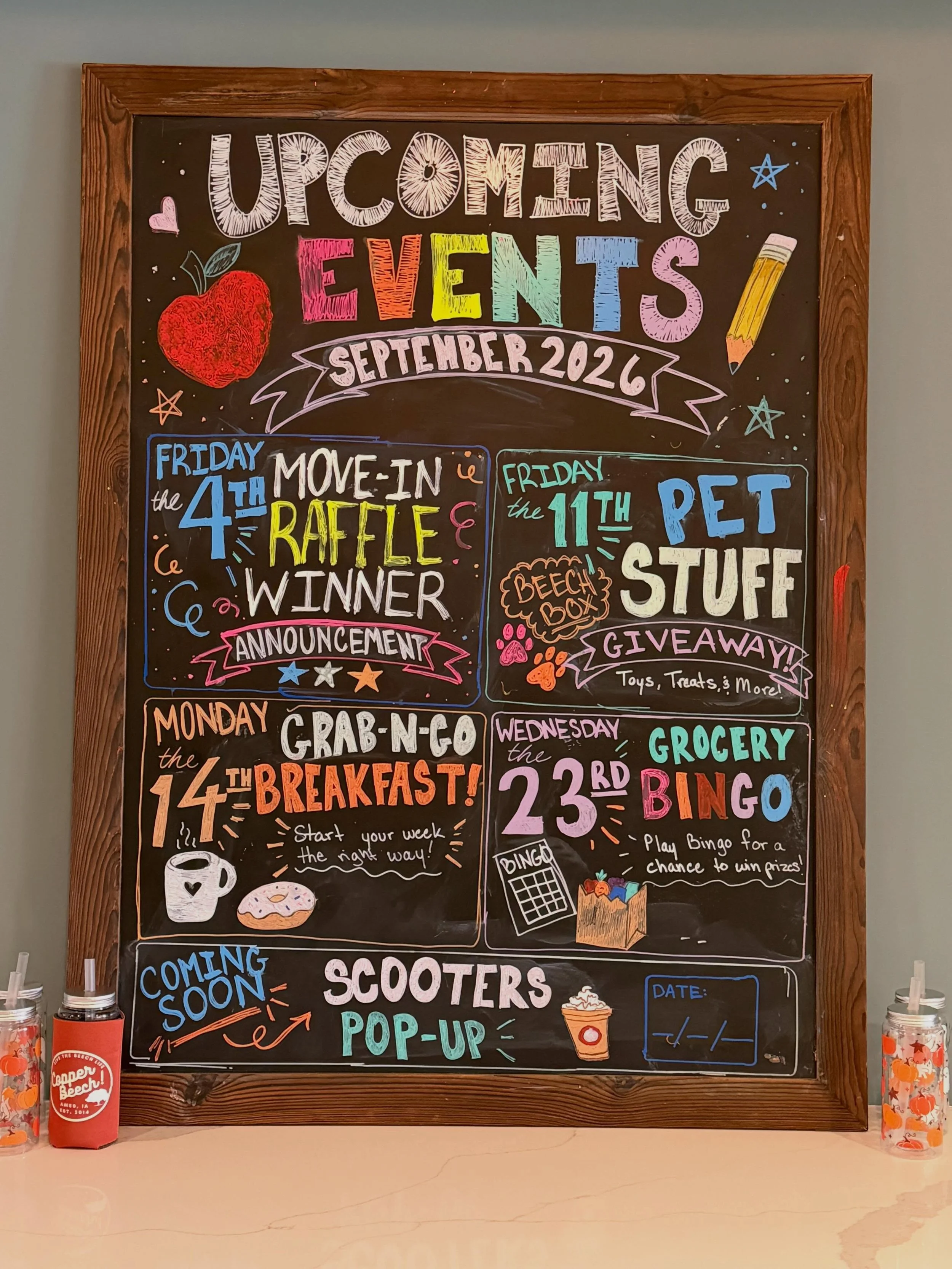 🍂 We&rsquo;re making September a month to remember! 💛
Join us for resident events all month long, including:

✨ Move-In Raffle Winner Announcement (9/4) 
🐾 Pet Stuff Giveaway (9/11) 
☕ Grab-N-Go Breakfast (9/14) 
🛒 Grocery Bingo (9/23) 
🎉 Scoote