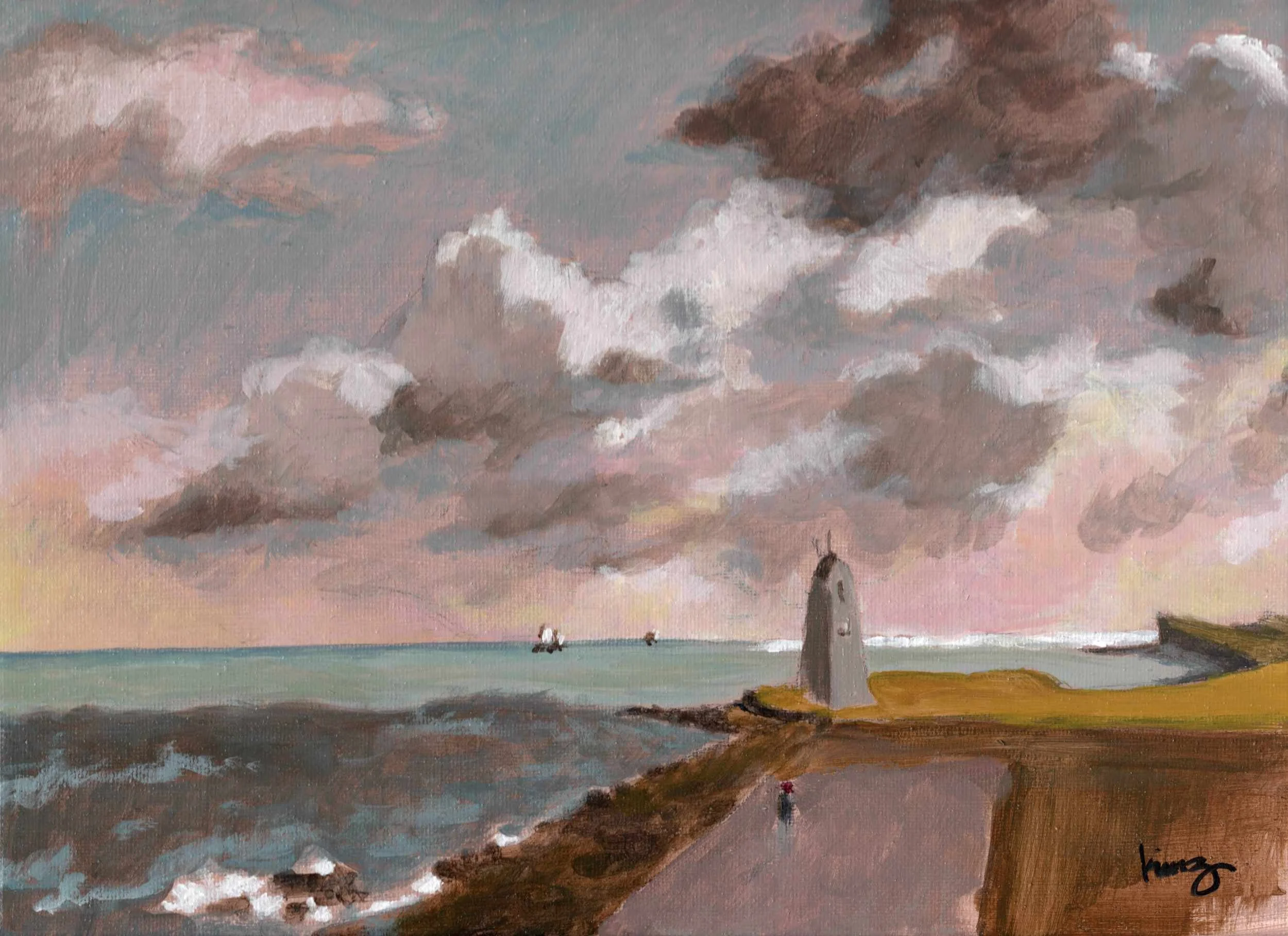 THE LIGHTHOUSE (AFTER TURNER) • 12”x9"