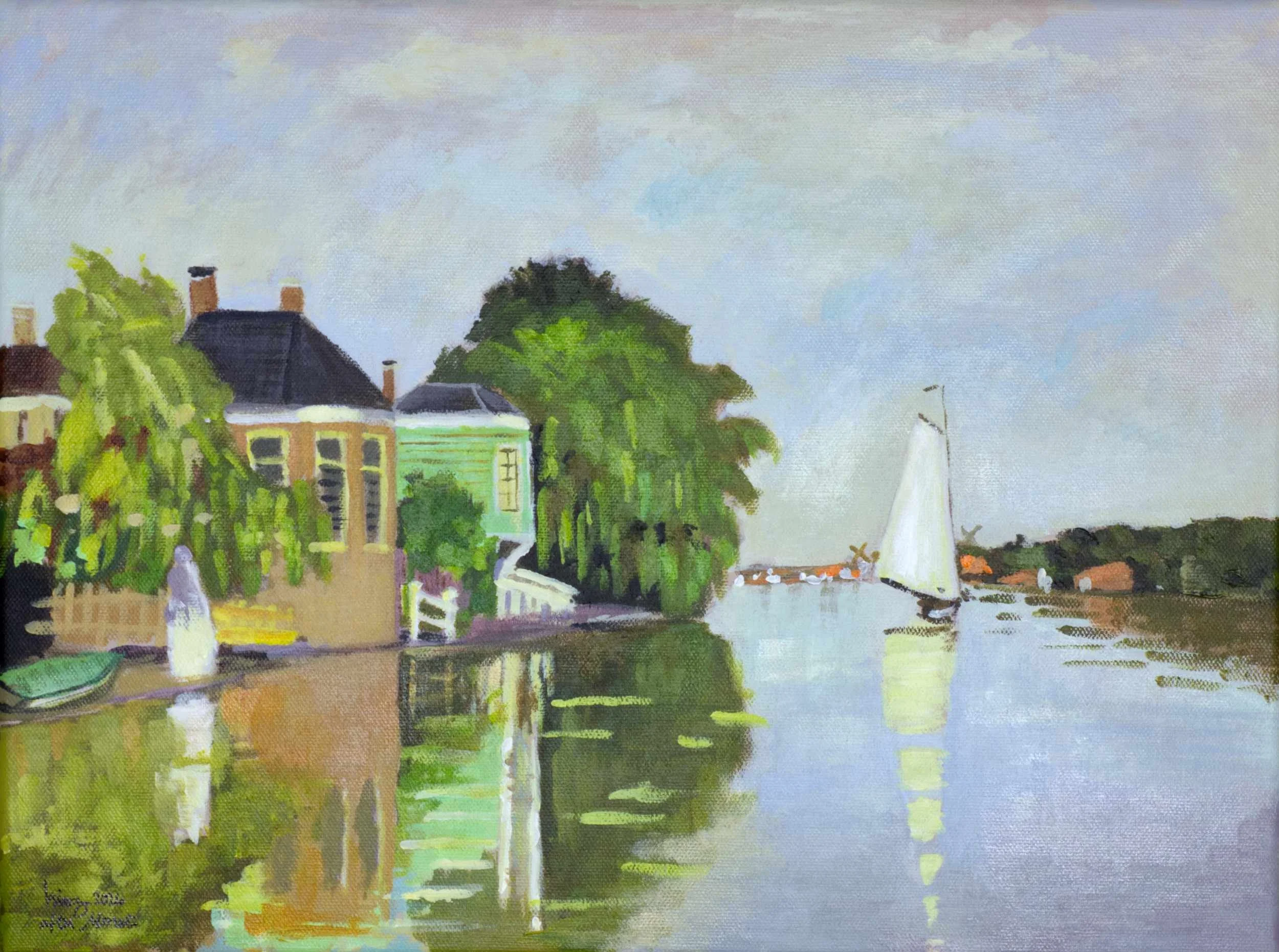 Houses on the Achterzaan (after Monet)