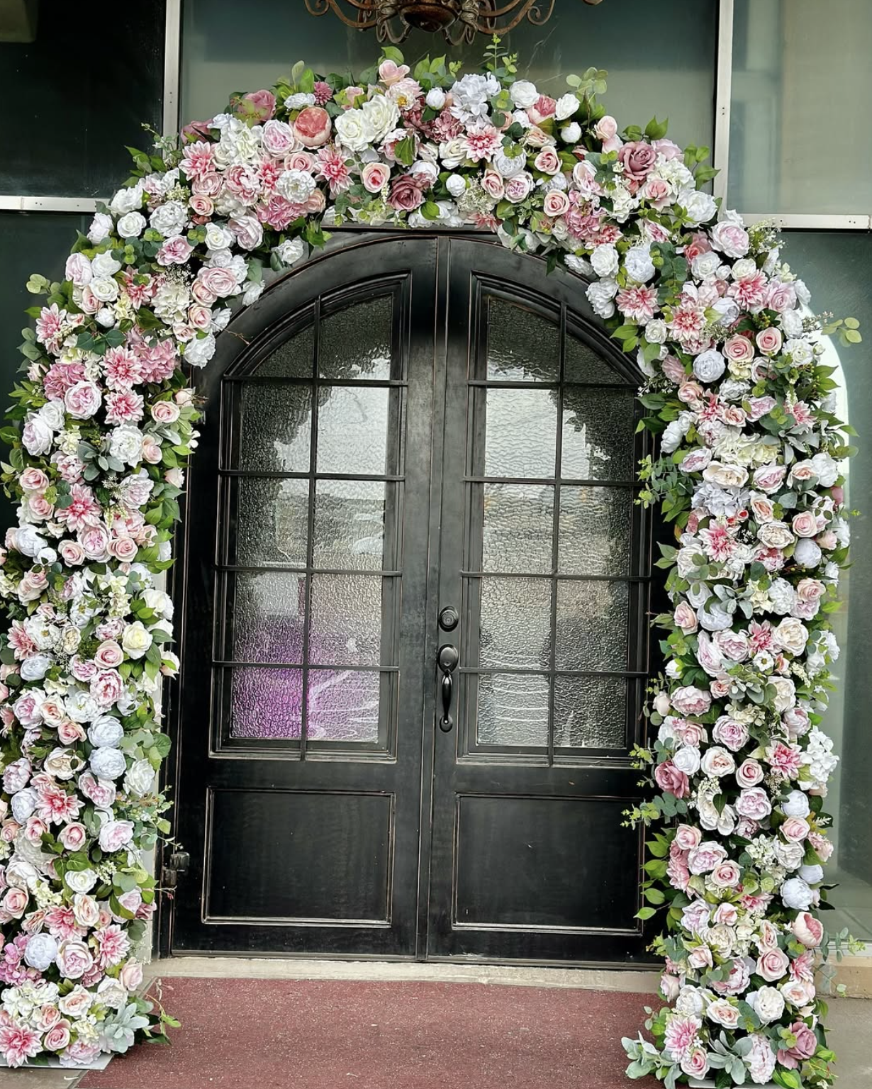 Floral arch with roses.