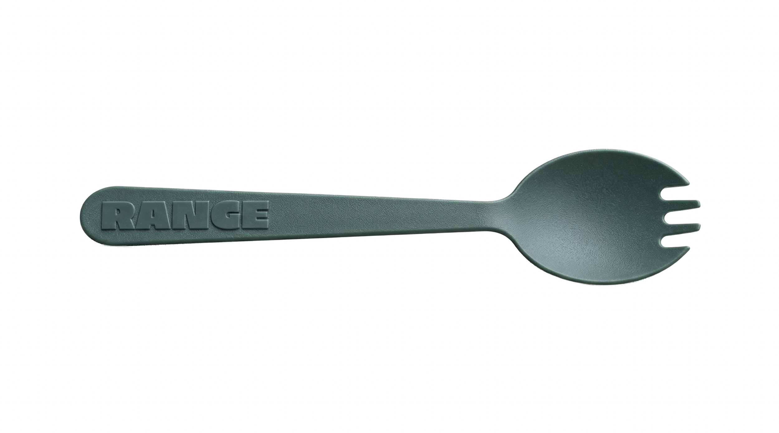 Range festival branded spork, a collectible festival utility item as part of the Range brand merchandise system