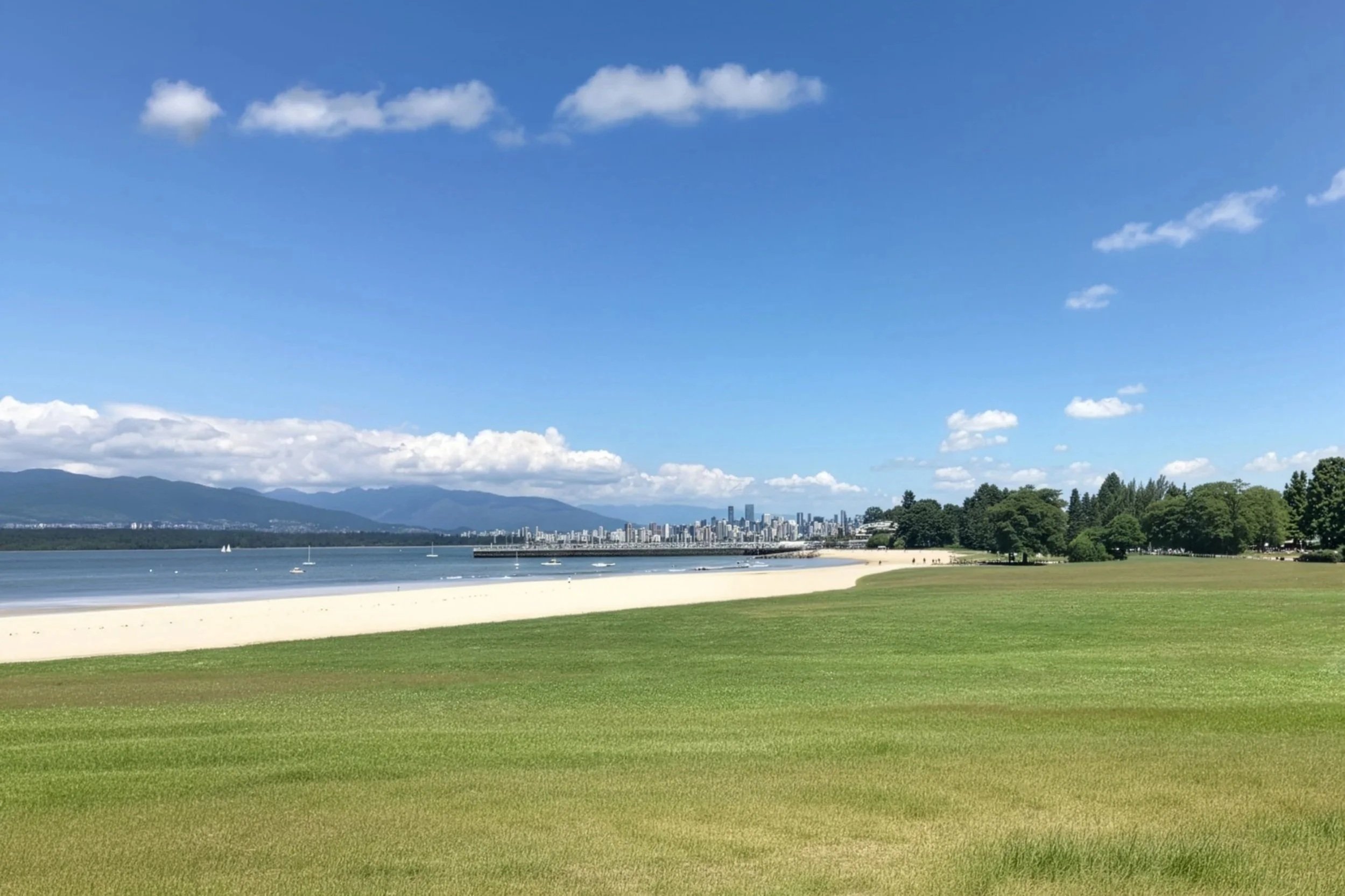 Jericho Beach in Vancouver, BC — the proposed site for Range Music and Arts Festival, where the city, forest, water, and mountains converge