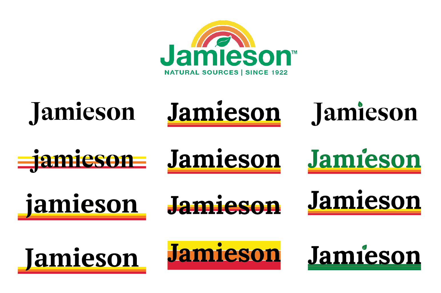 Jamieson brand repositioning design exploration showing wordmark and underline variations, created by Kieren Dial.