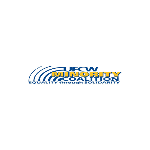 Logo of UFCW Minority Coalition with the tagline 'EQUALITY through SOLIDARITY'.