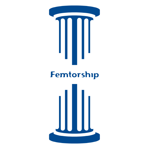 Logo with a stylized column and the word 'Femtorshp' beneath it.
