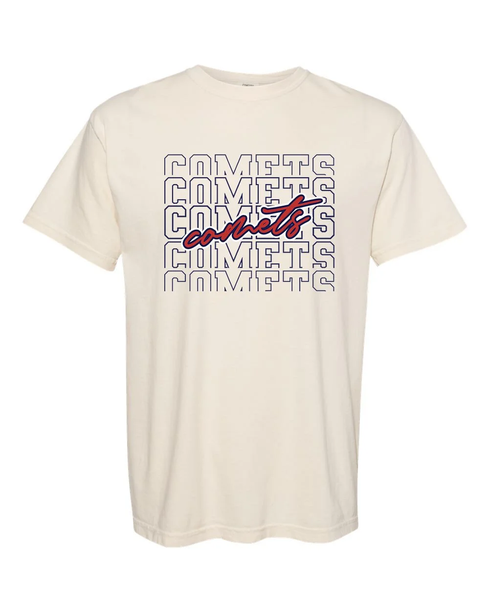 Comets Repeat Block & Script Graphic Tee (Adult)