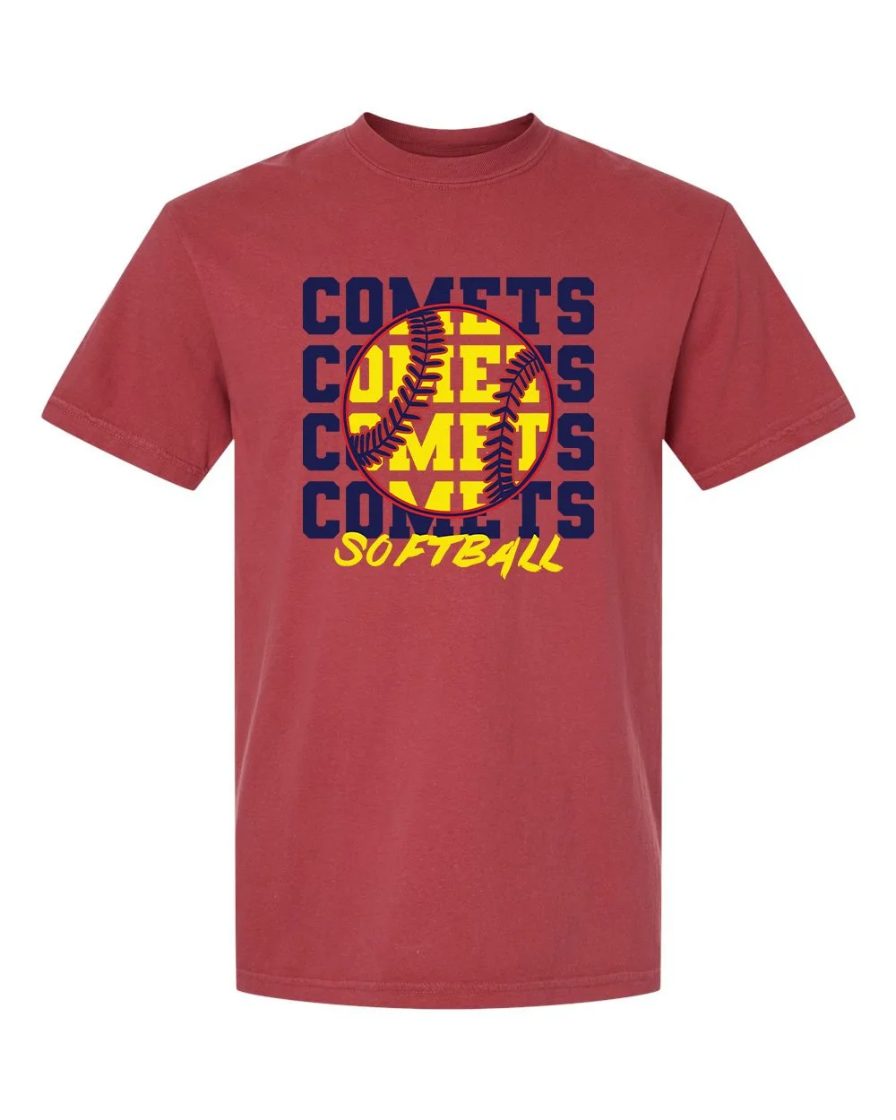Comets Softball Stacked Repeat Graphic Tee