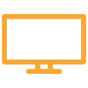 Icon of a computer monitor with a yellow border and three small dots at the bottom center.