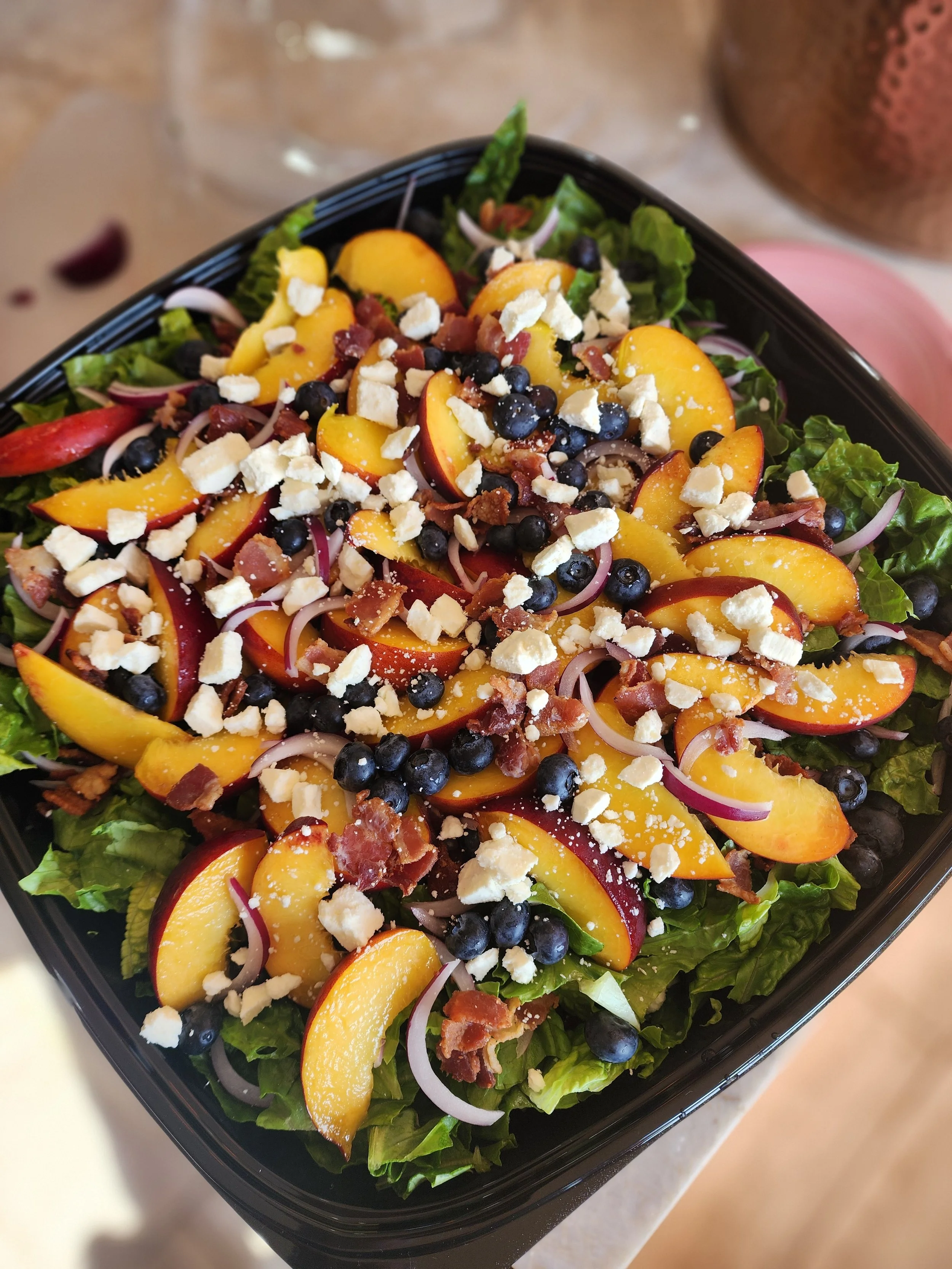 Peach and Blueberry summer salad