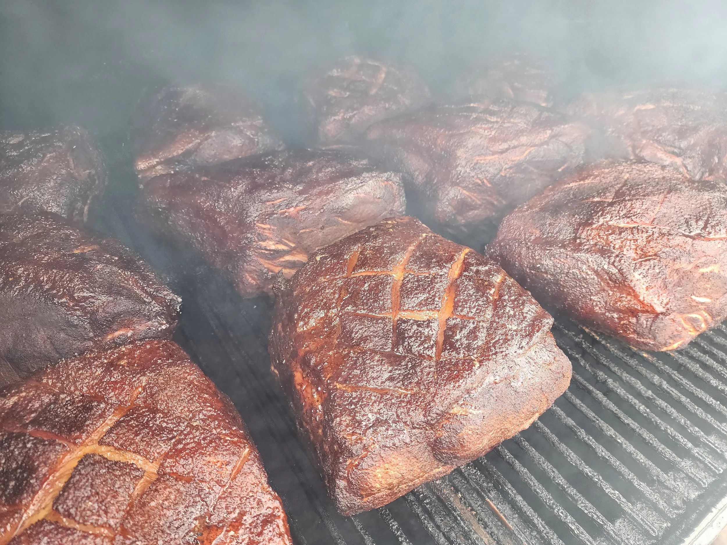 Pork Butts on Smoker