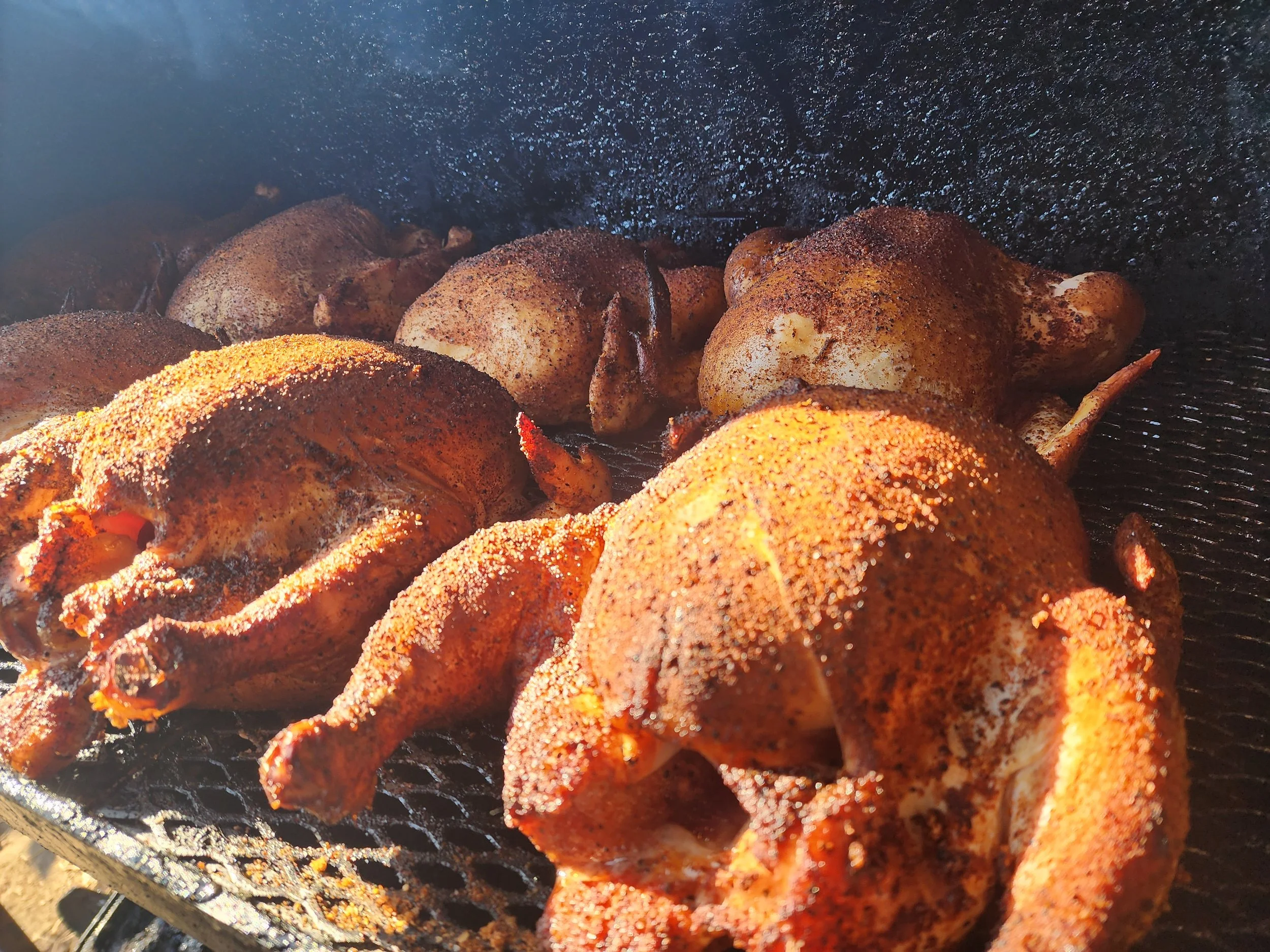 Smoked Chickens on smoker