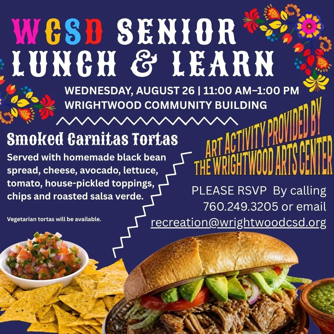 🌮 Come for the Carnitas! Stay for the creativity! 🎨

Our next Senior Lunch &amp; Learn is serving up smoked carnitas tortas with homemade black bean spread, cheese, avocado, lettuce, tomato and house-pickled toppings, plus chips and roasted salsa v