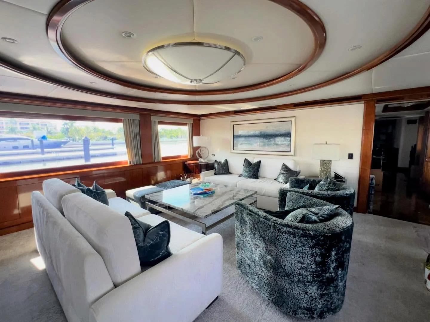 &ldquo;Why is the sofa in front of a storage cabinet?&rdquo;

That was the first issue I addressed when I hopped on this 🛥️. The main salon had a 1,000lb couch filled with over 500 bottles of wine &mdash; completely blocking an entire cabinet system