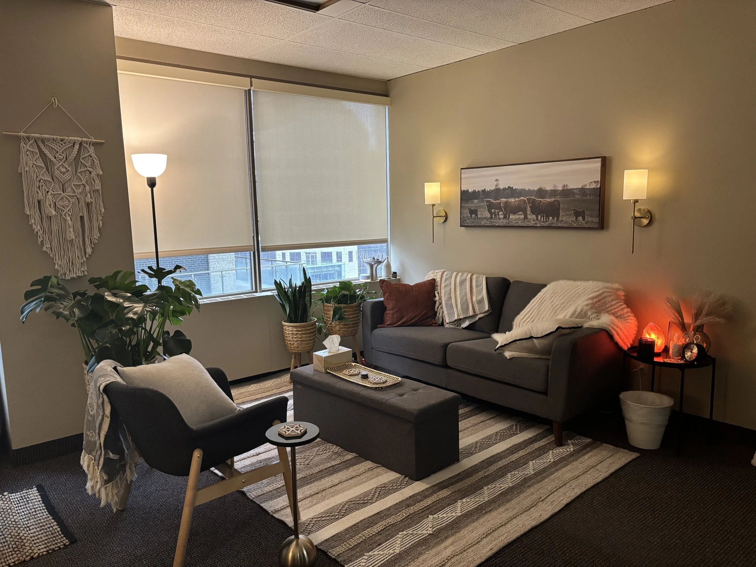 Trauma informed therapy office located in downtown Calgary