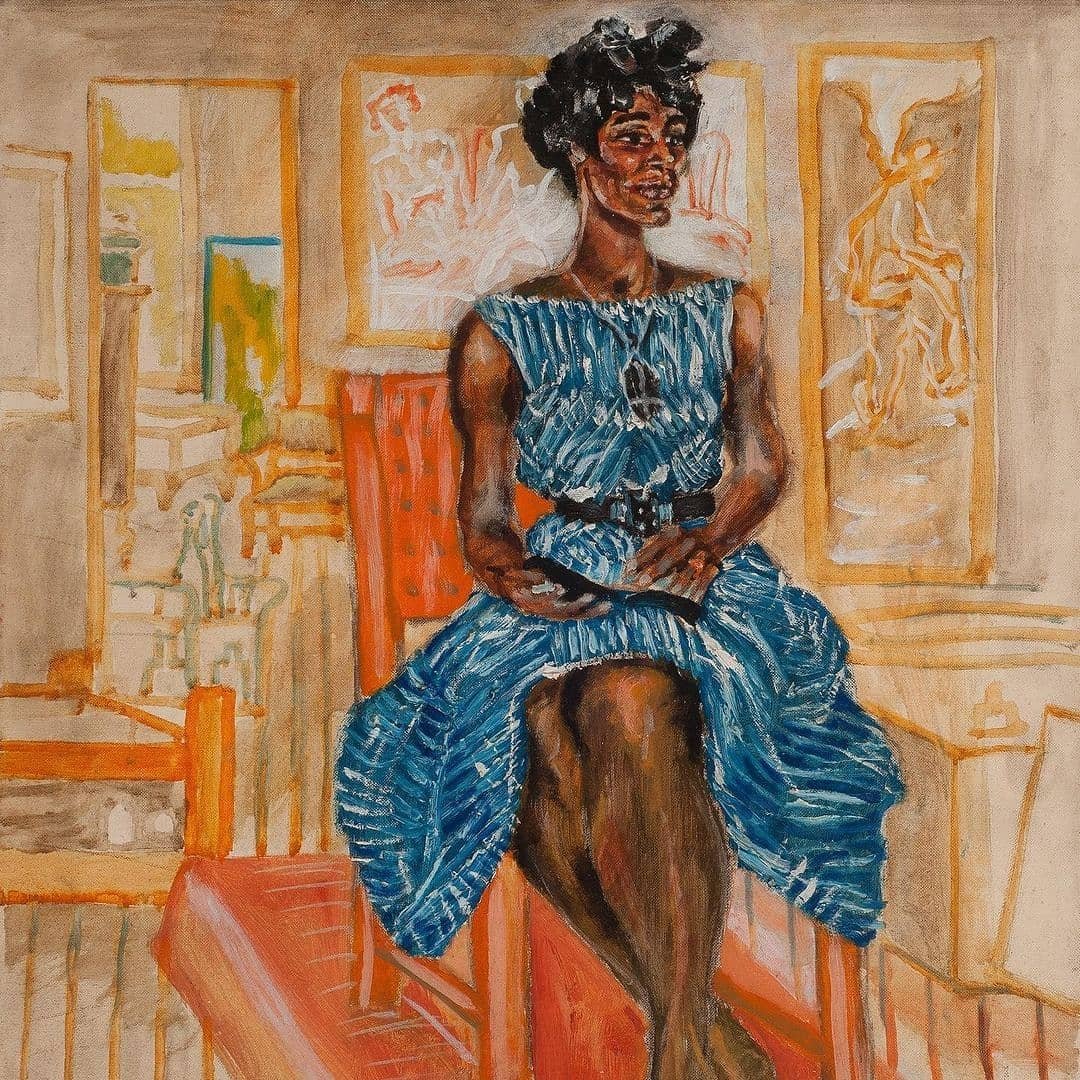 Joseph Delaney, Woman in Striped Dress, 1964 (United States)