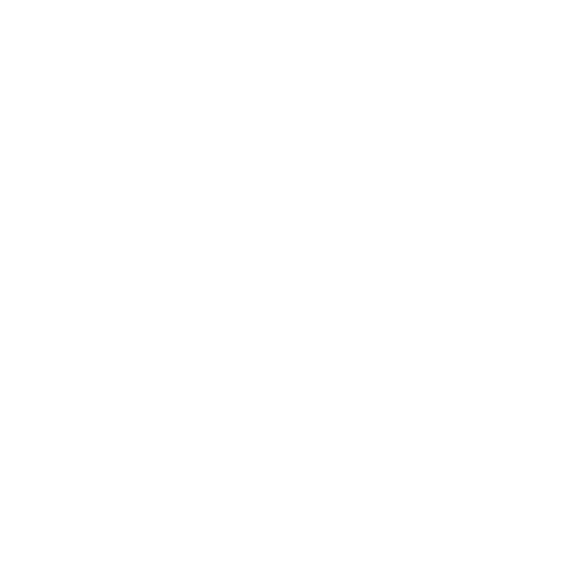 A large black letter H on a white background.