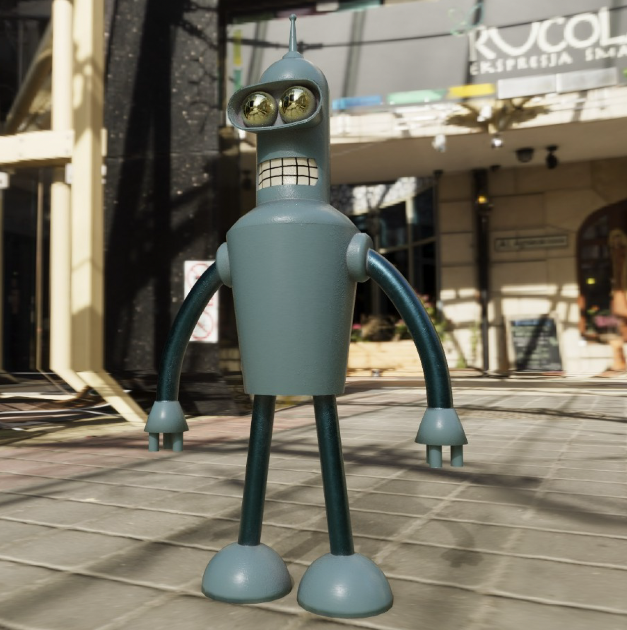 Bender The Robot 3D Model Render