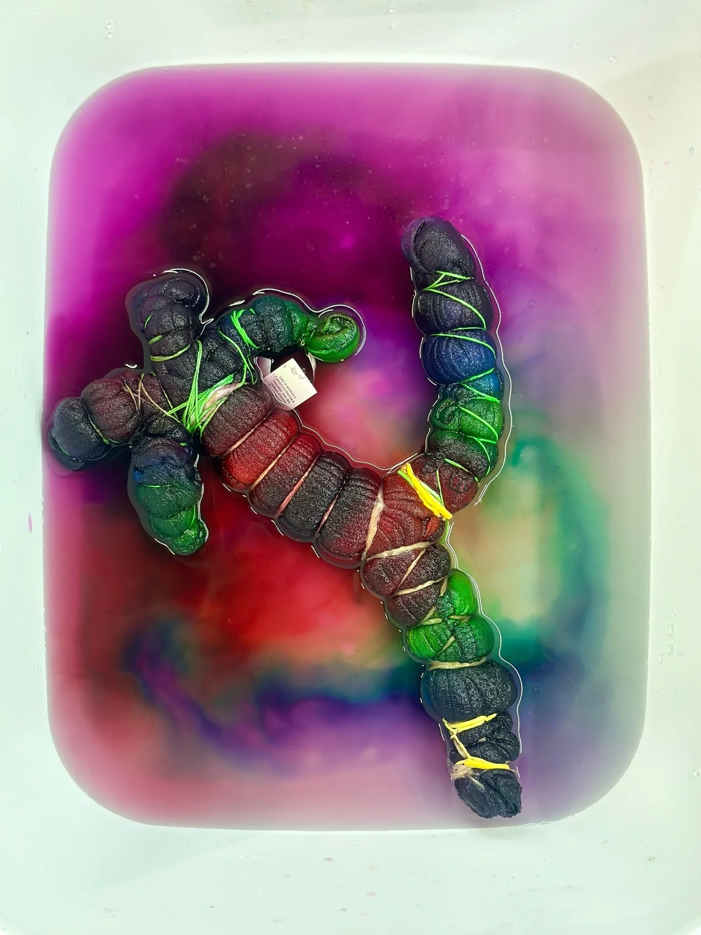 Getting lost in the colors while washing away excess dye. It made me pause and think about the things that make me happy. Sometimes I get caught up and forget to enjoy the process.

#two_pines_designs #tiedye #fashion #mountainmaryland