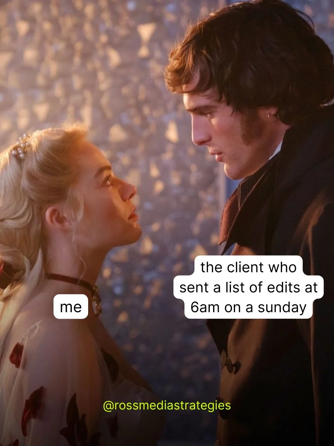 Saw @wutheringheightsmovie last night and it might be my new personality for a little bit 🥀

#rossmediastrategies #wutheringheights #marketingmemes #socialmediamanagement #b2bmarketing