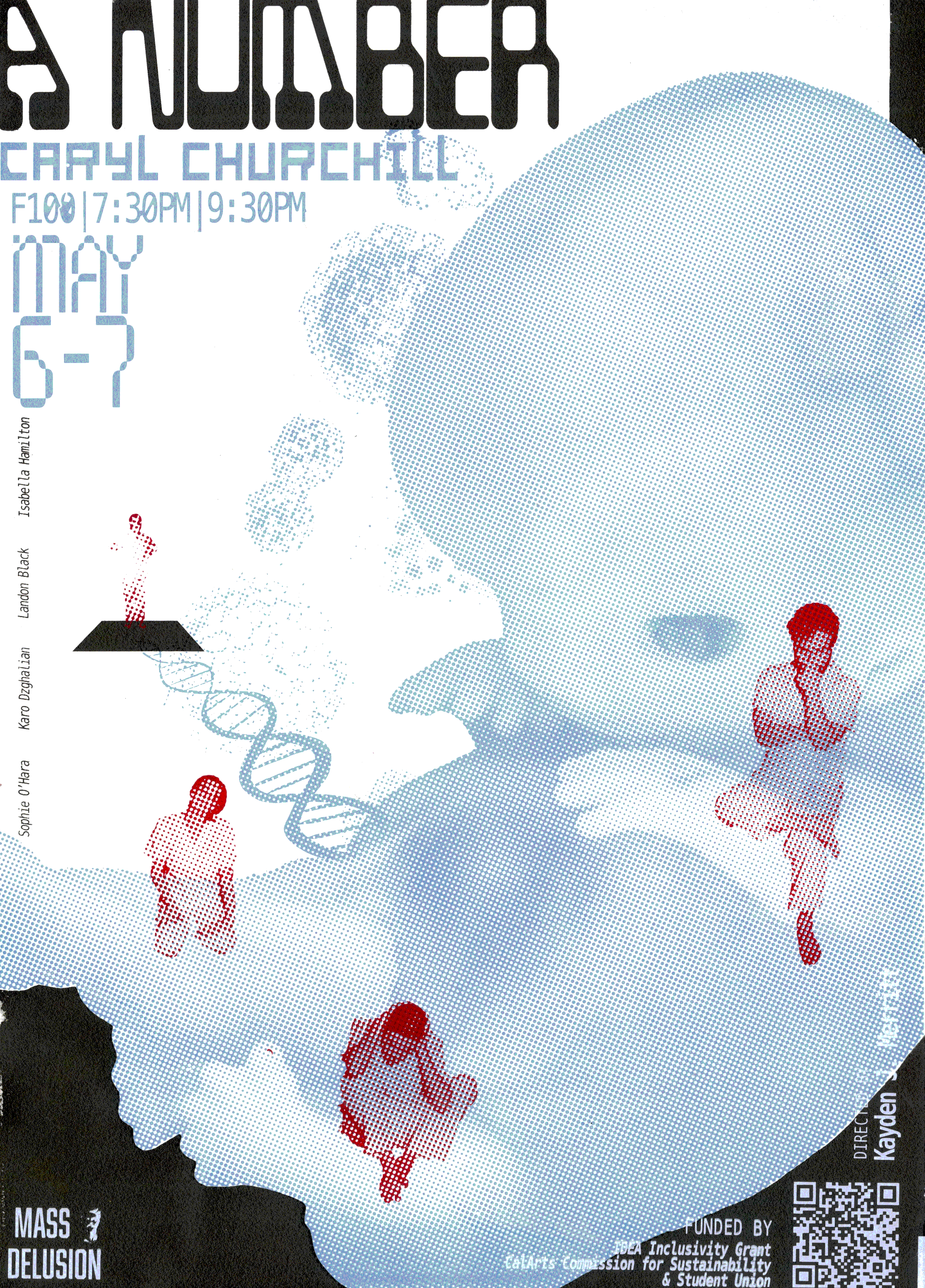 Cover of a book titled 'Number A' by Caryl Churchill, with a stack of vintage television sets on the bottom right.