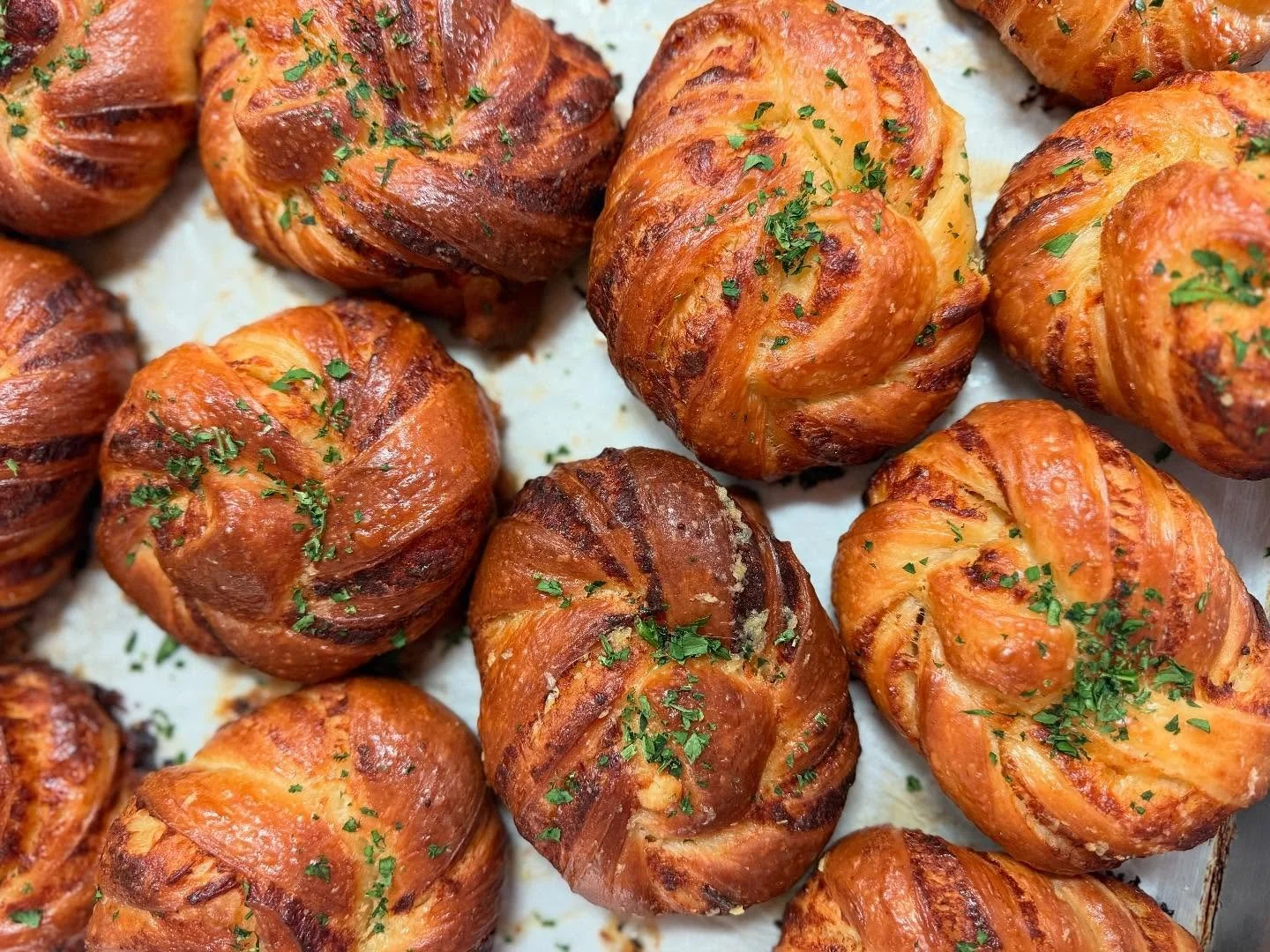 Expand your horizons today with one of our new savory pastries: 
π±Garlic Parmesan Knot
π± Feta Dill Scone