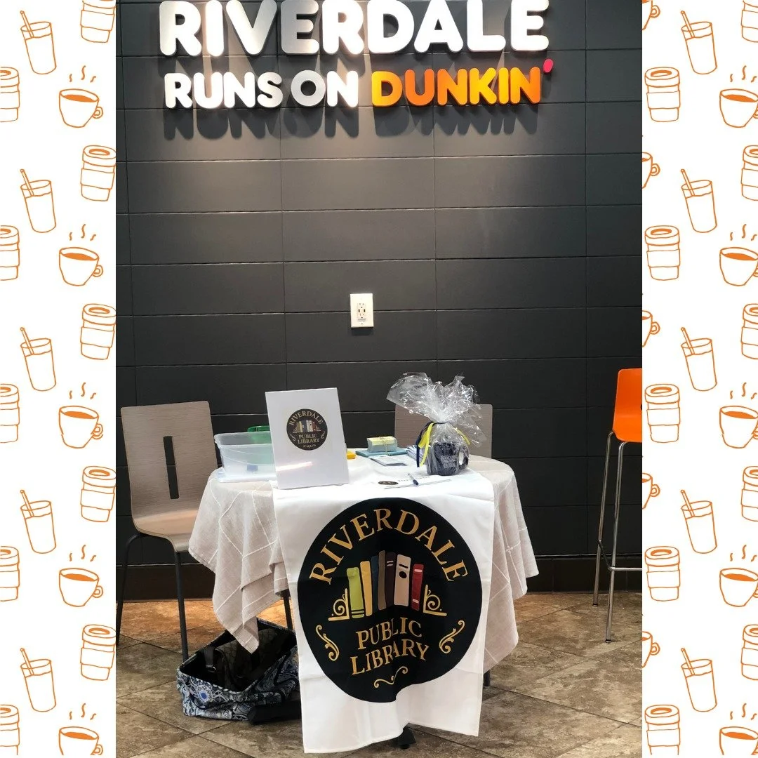 We're at the Riverdale Dunkin' this morning signing the community up for library cards 📚

Stop by before 11:30am to register for your very own library card or to just say hi!

 #riverdalenj #events #SummerReading
