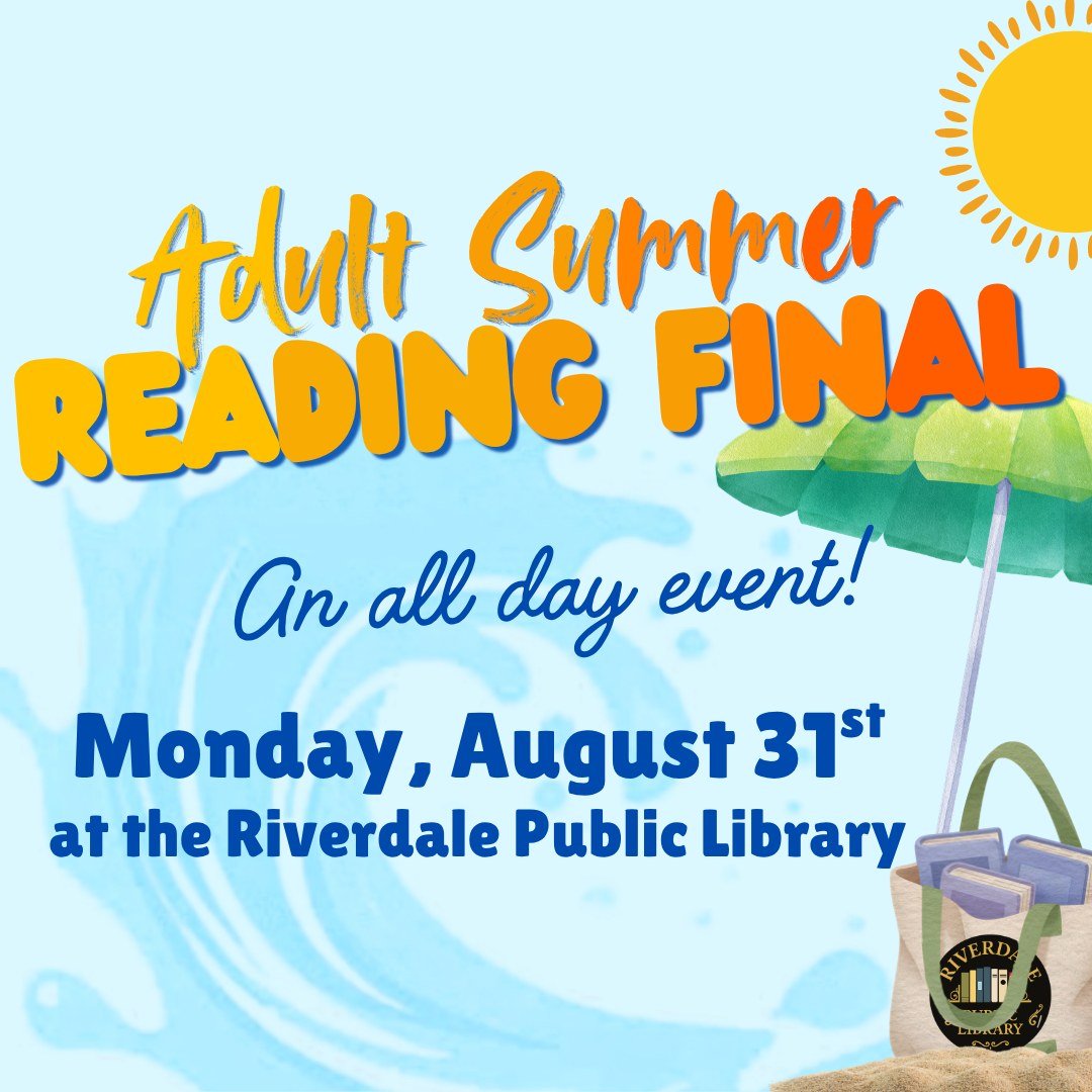 End the summer with a final celebration at the library! 🥳

Stop by the library all day to hand in your Book Bingo boards and enjoy a treat.

This will be your final day to receive raffle tickets before the drawing on Wednesday, so don't miss your ch